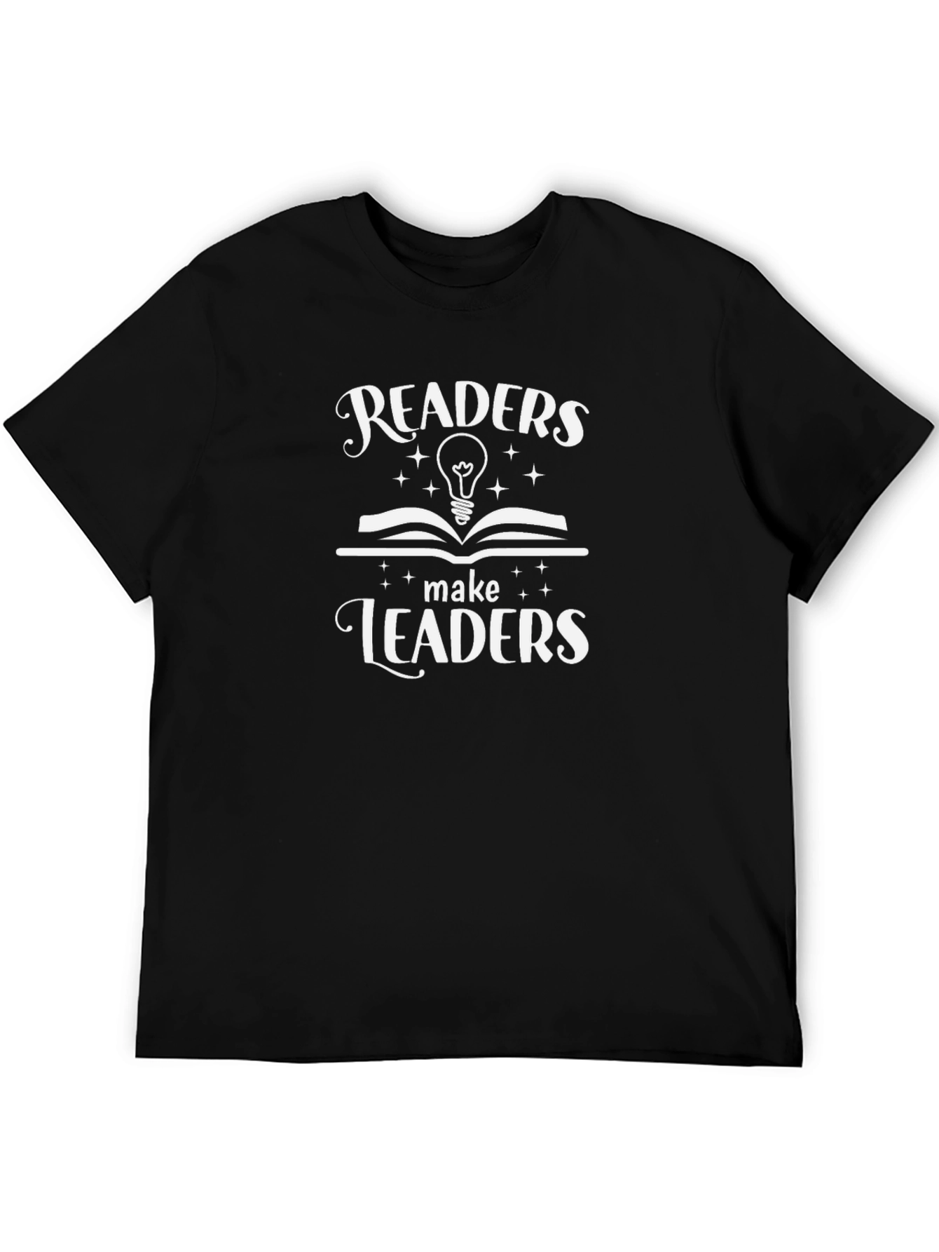 Readers Make Leaders Black Graphic T-Shirt
