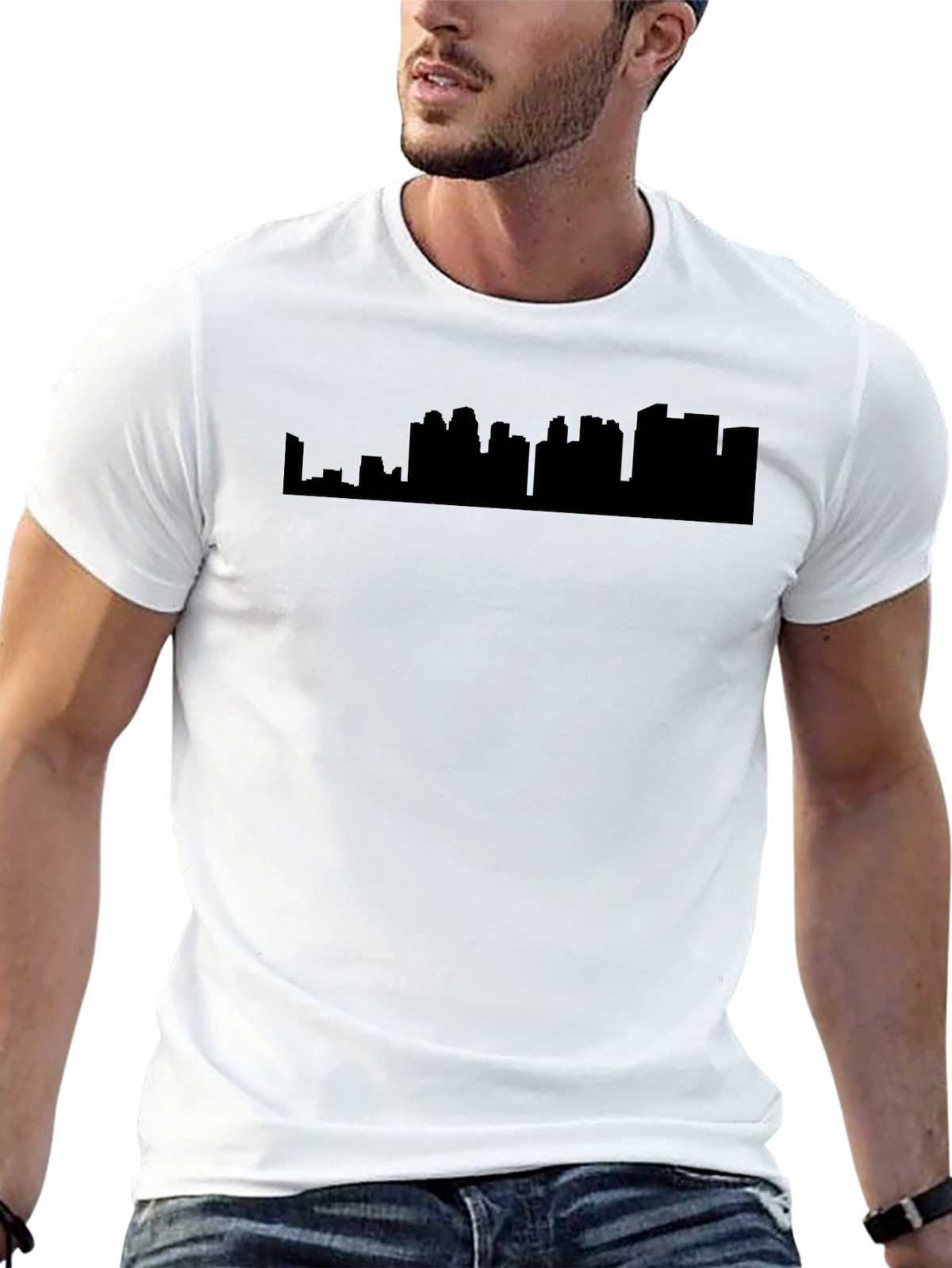 Urban Silhouette Tee - Modern Cityscape Graphic T-Shirt