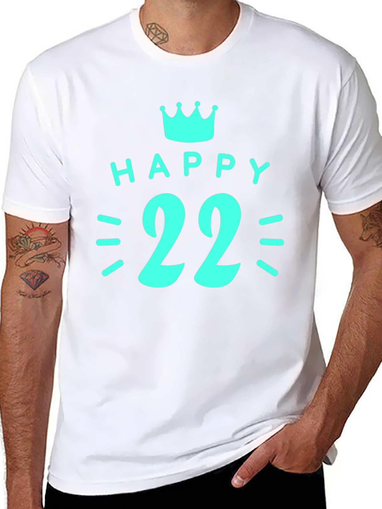 Happy 22nd Birthday Graphic T-Shirt - Black