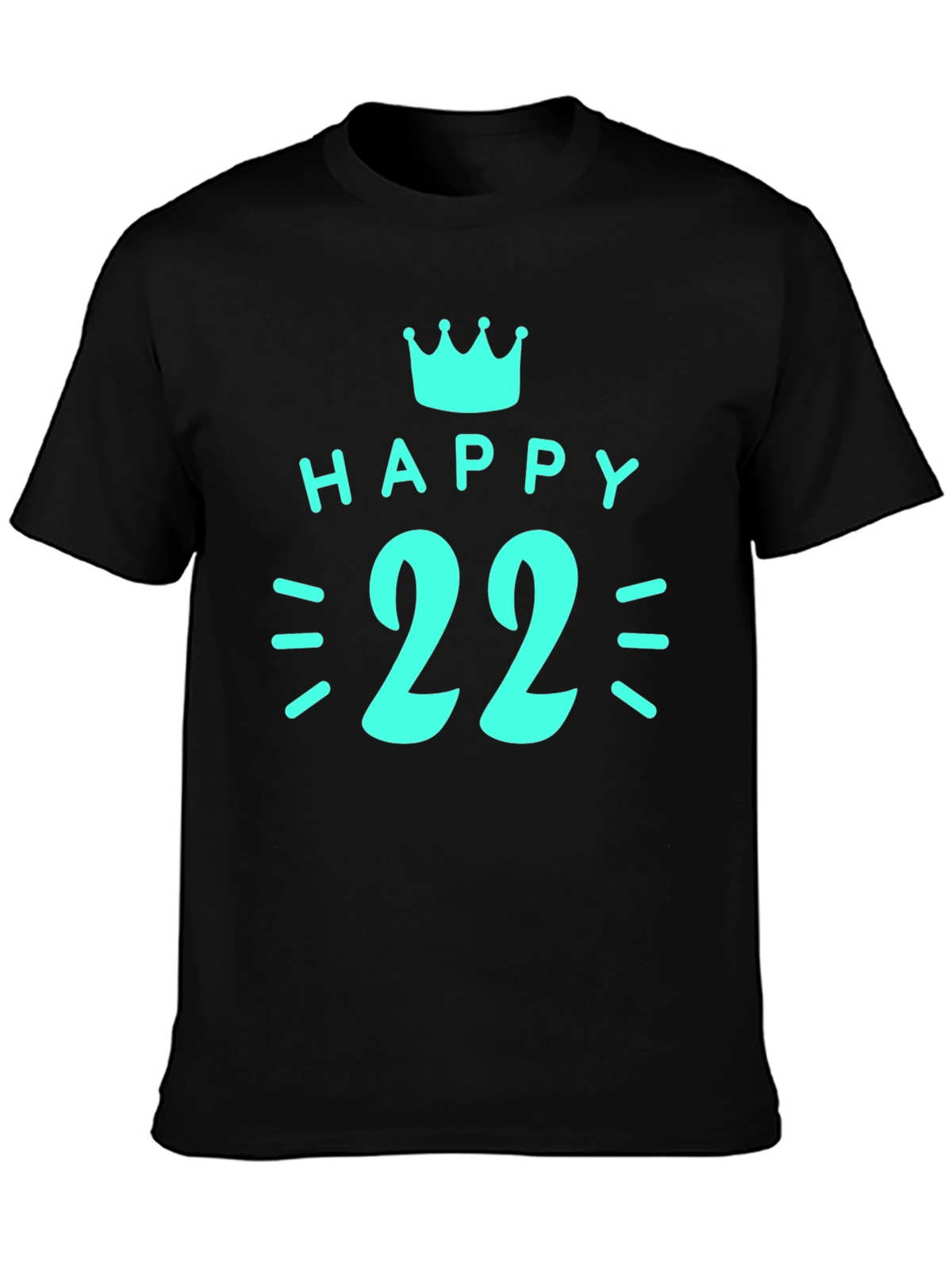 Happy 22nd Birthday Graphic T-Shirt - Black