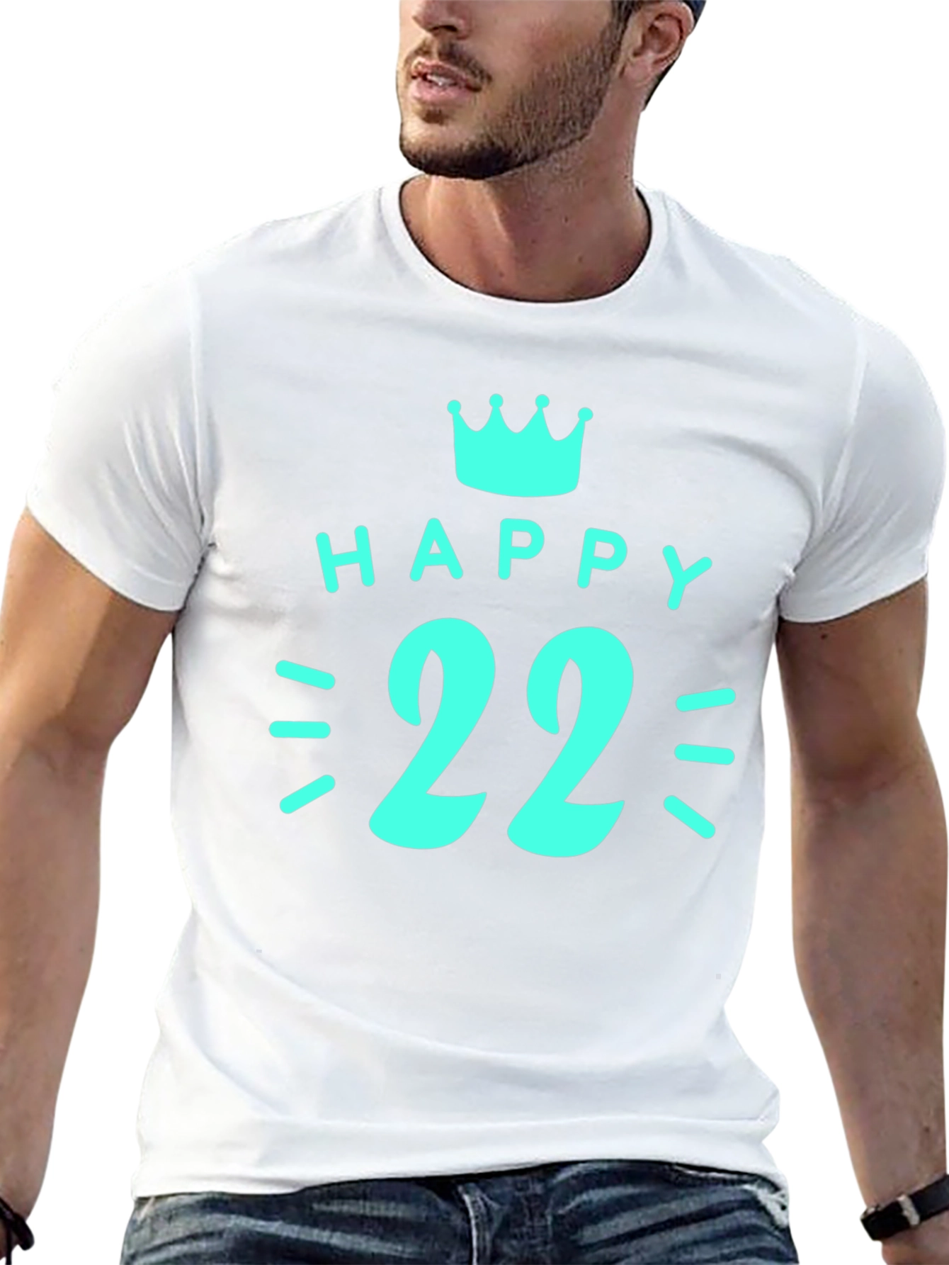 Happy 22nd Birthday Graphic T-Shirt - Black