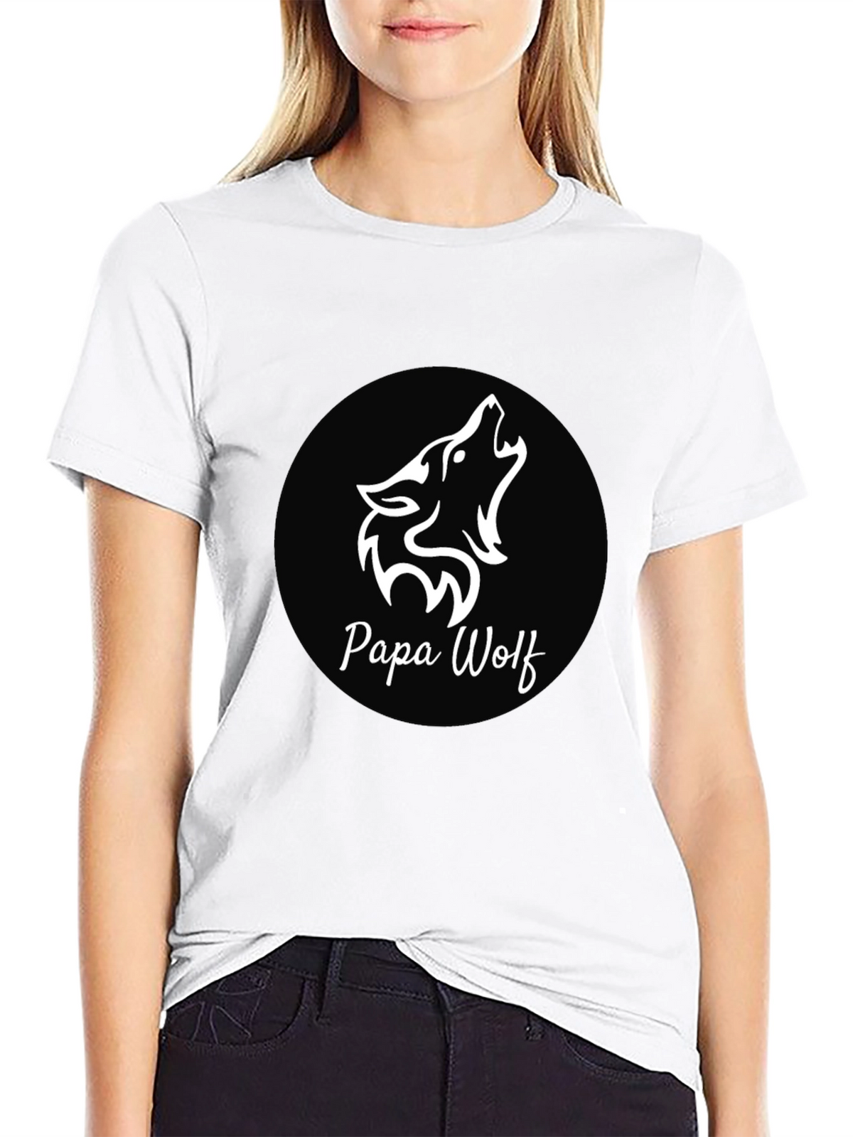 Papa Wolf Black T-Shirt - Graphic Design