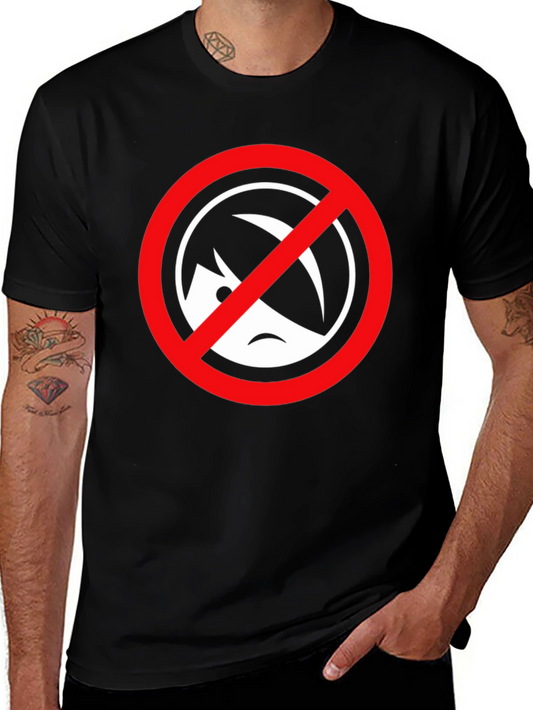 Black T-Shirt with Circle/Slash Graphic