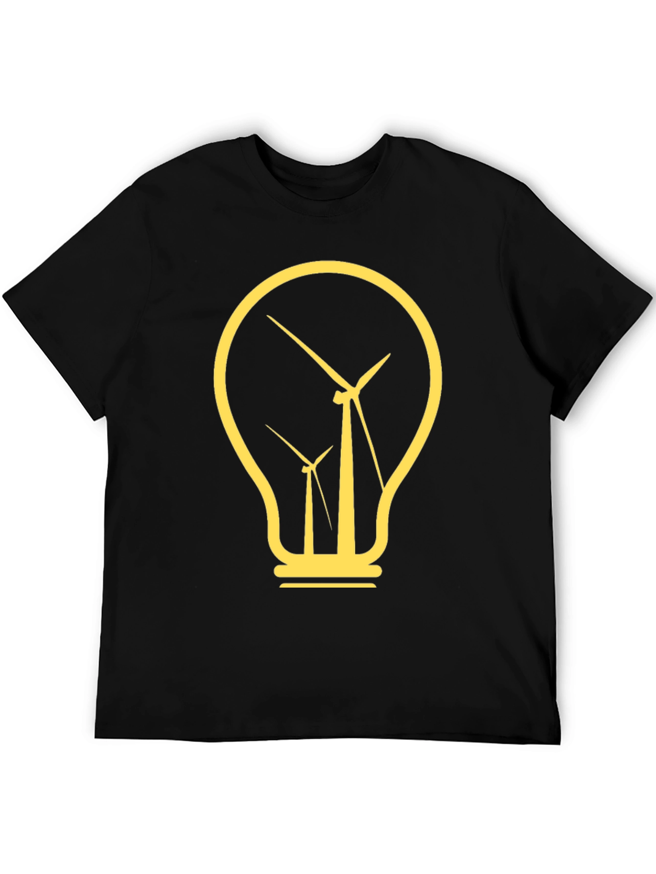Renewable Energy Tee: Wind Turbine Lightbulb Design