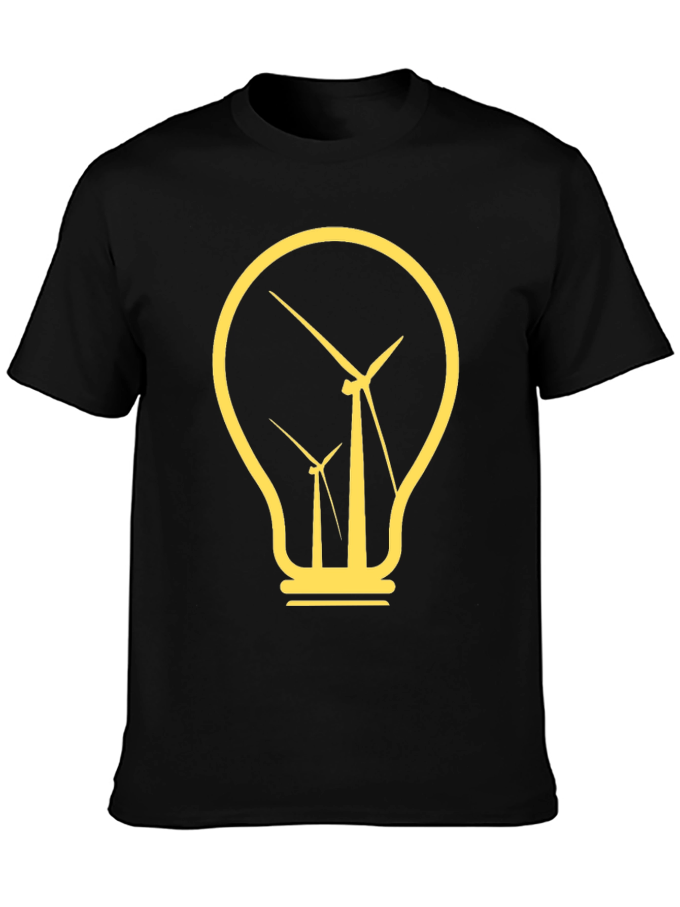 Renewable Energy Tee: Wind Turbine Lightbulb Design