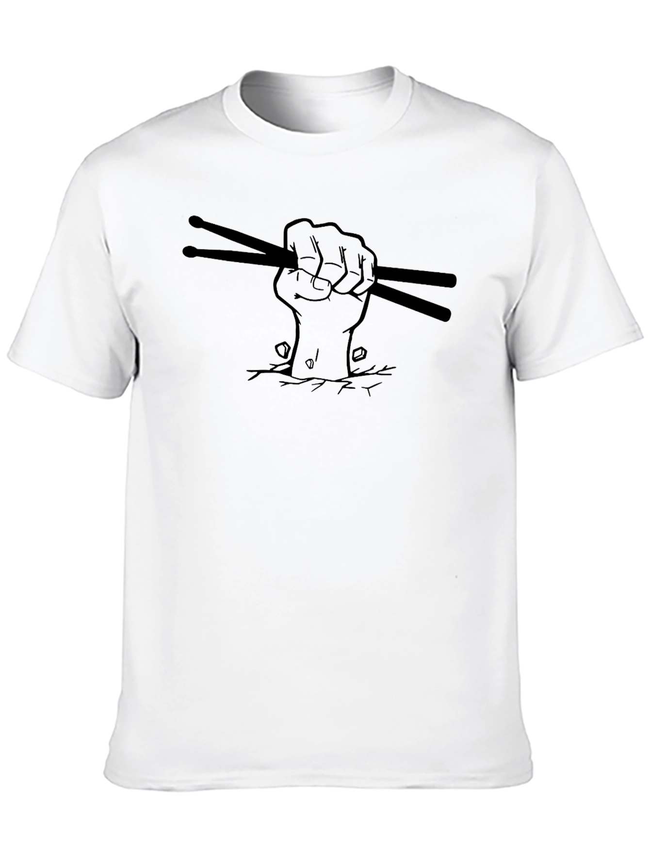 Drummers Fist Graphic Tee - Black Cotton