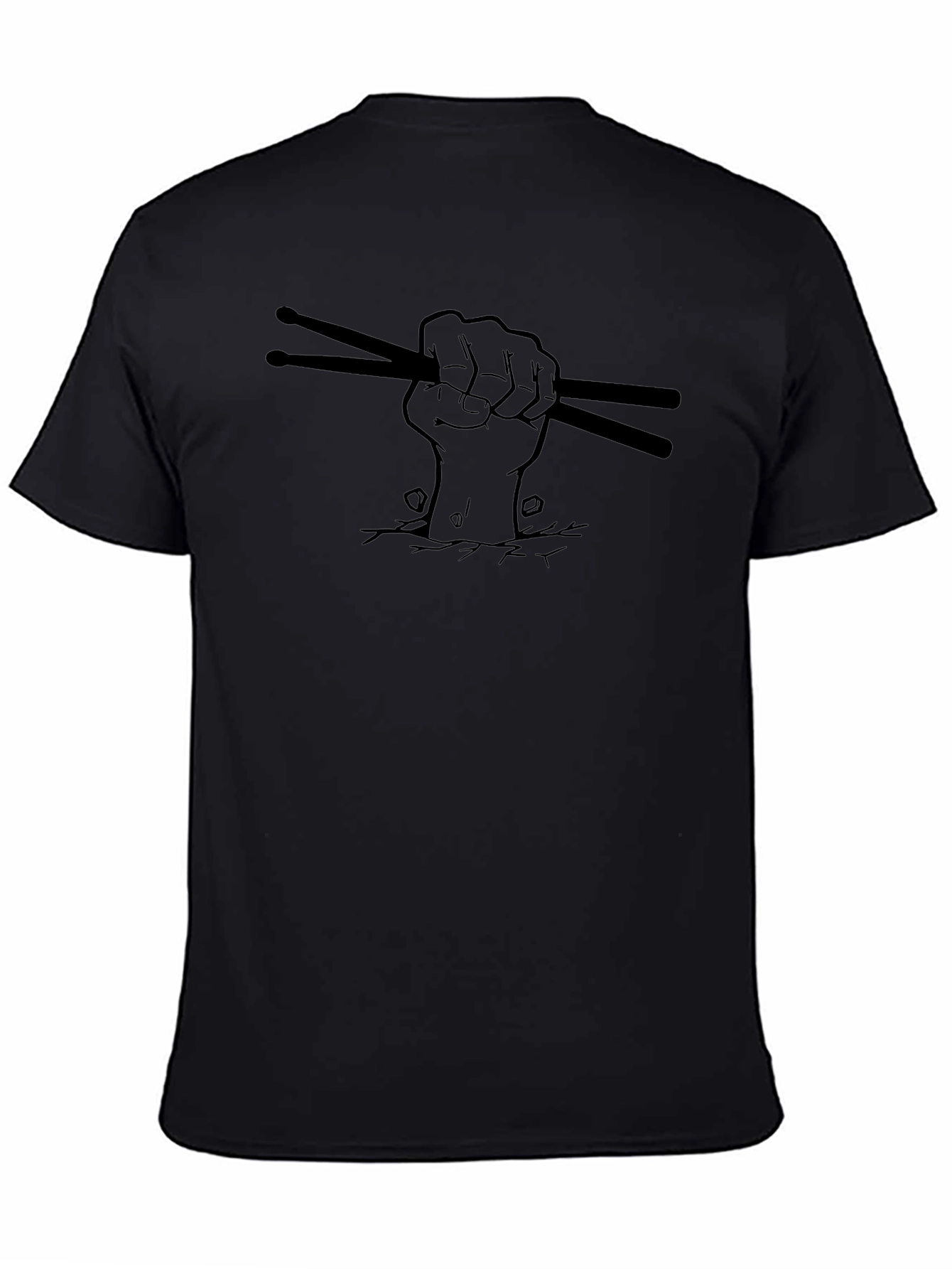 Drummers Fist Graphic Tee - Black Cotton