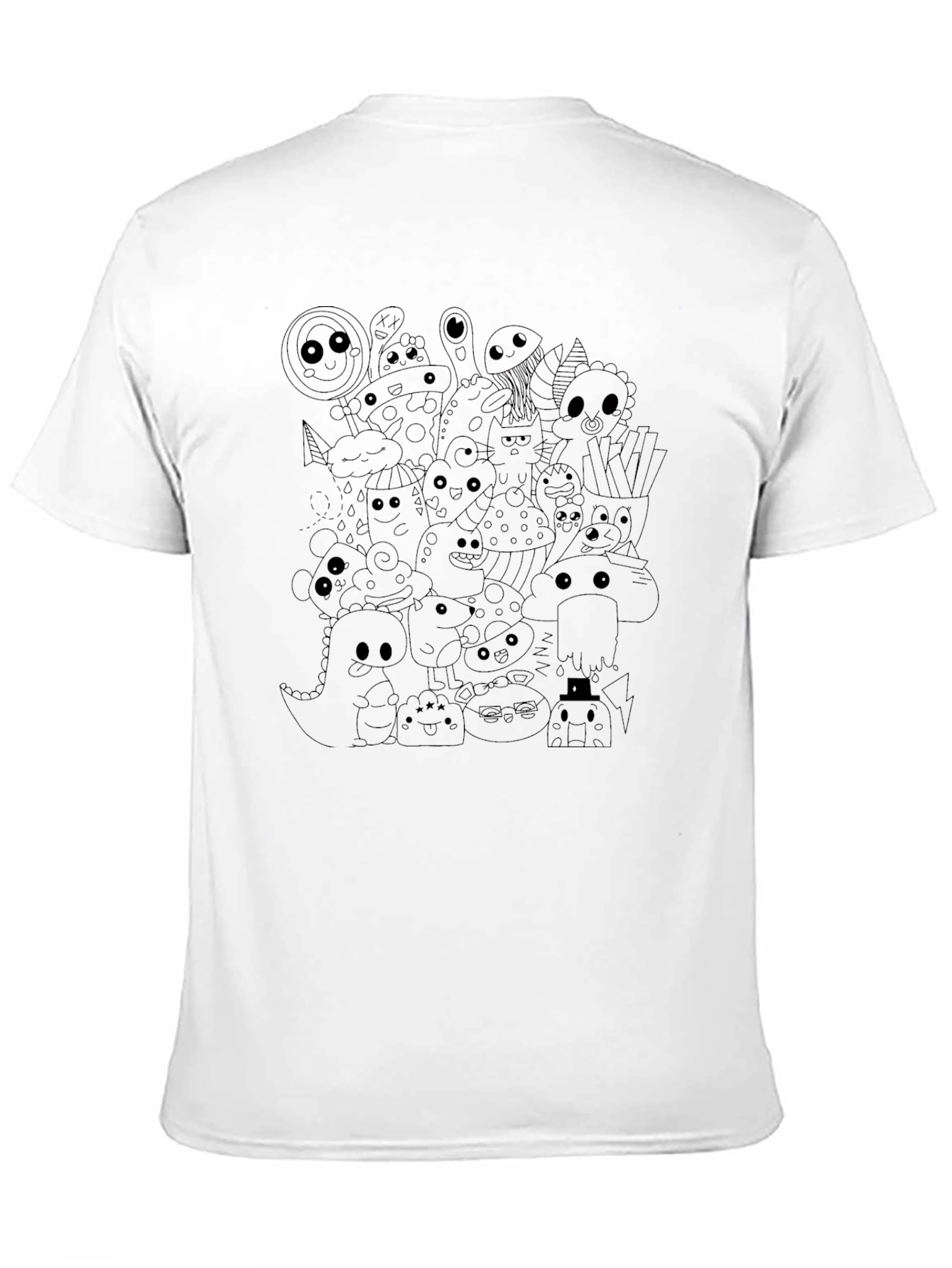 Doodle Monster Graphic Black T-Shirt