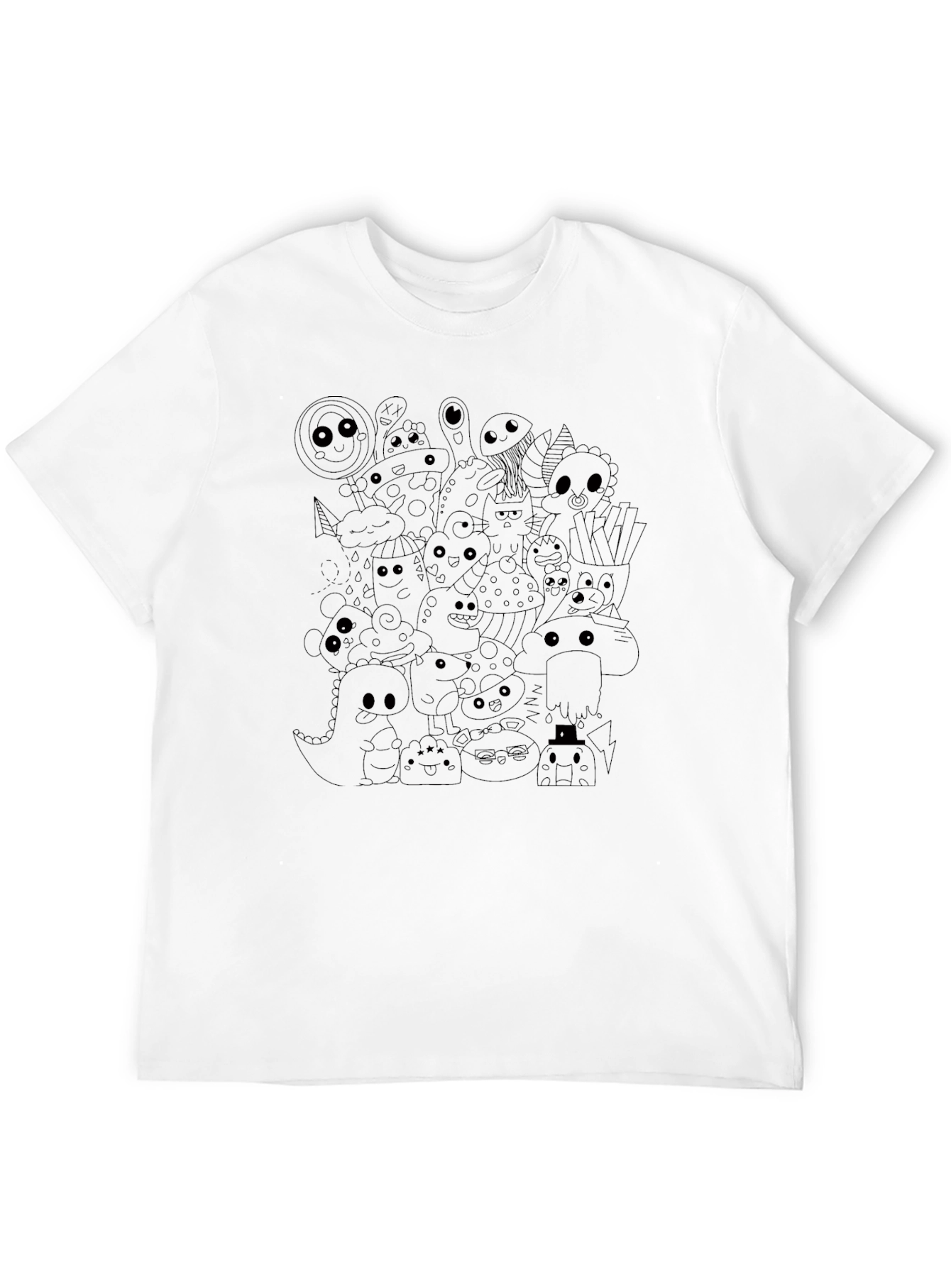 Doodle Monster Graphic Black T-Shirt