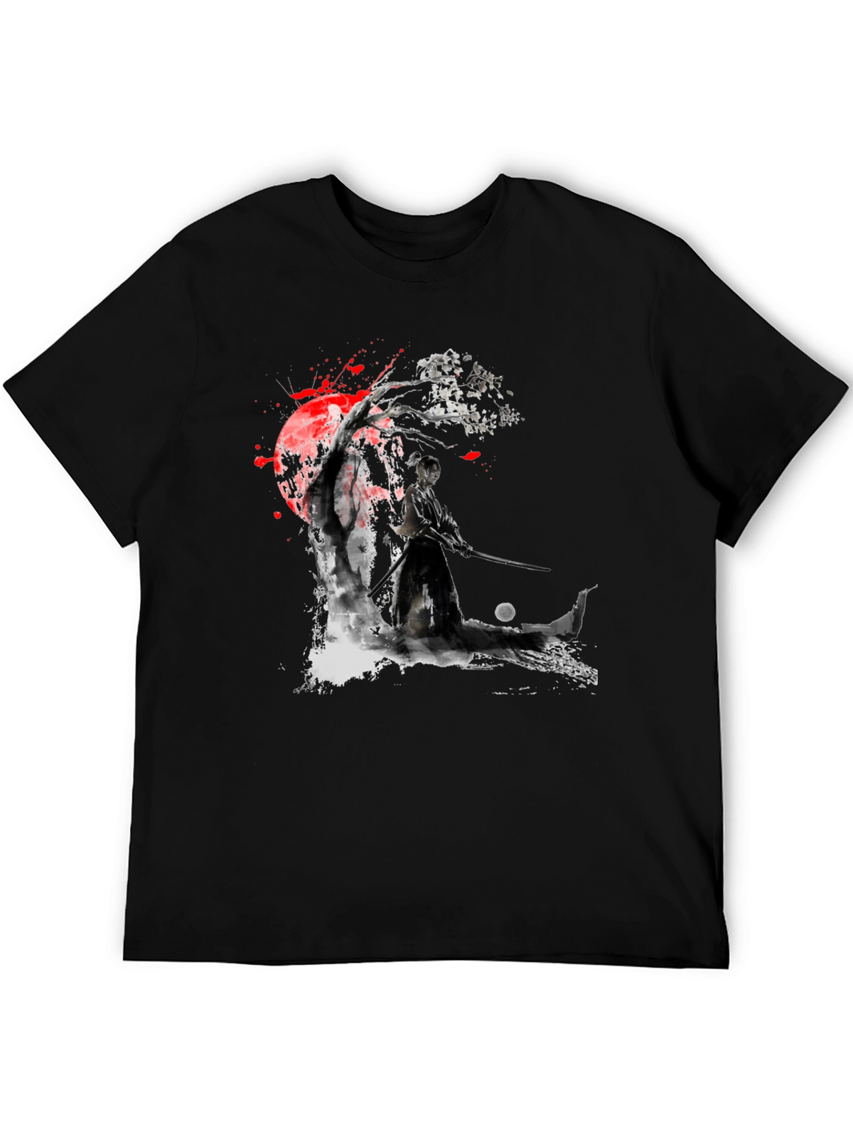 Samurai Warrior Black Graphic T-Shirt