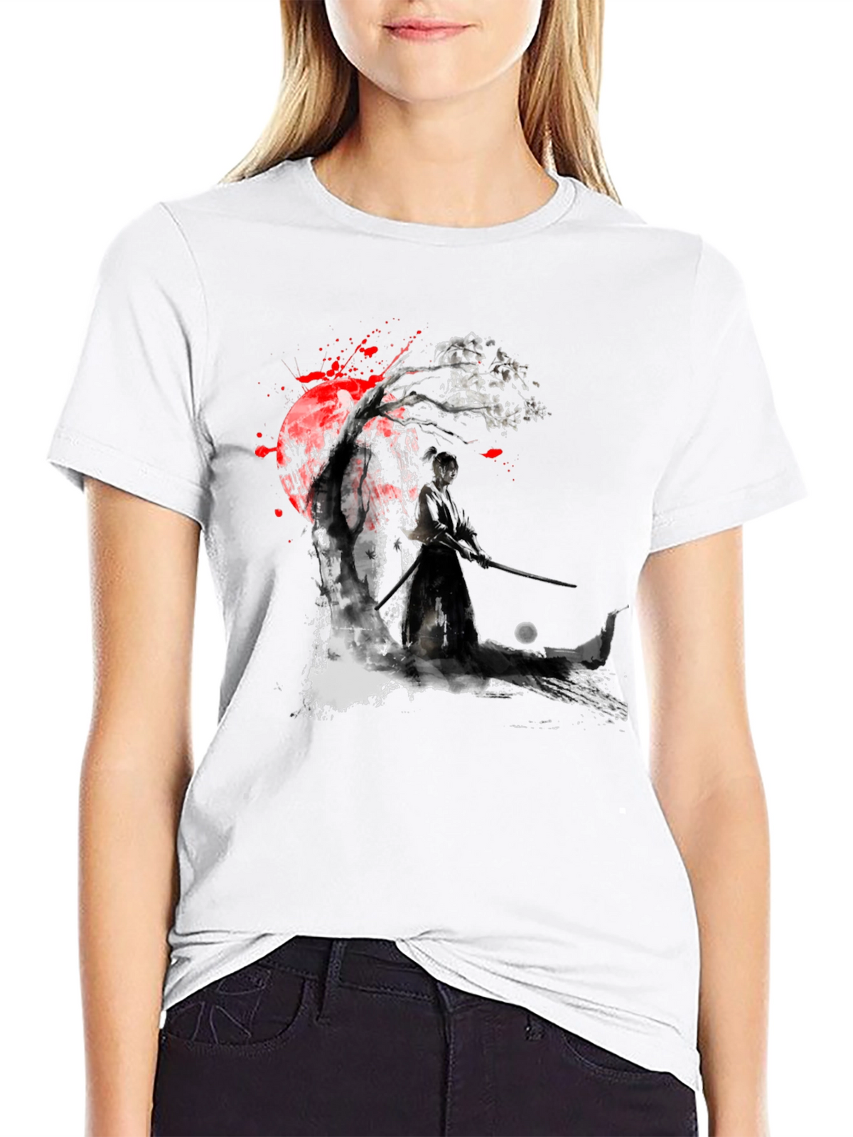 Samurai Warrior Black Graphic T-Shirt