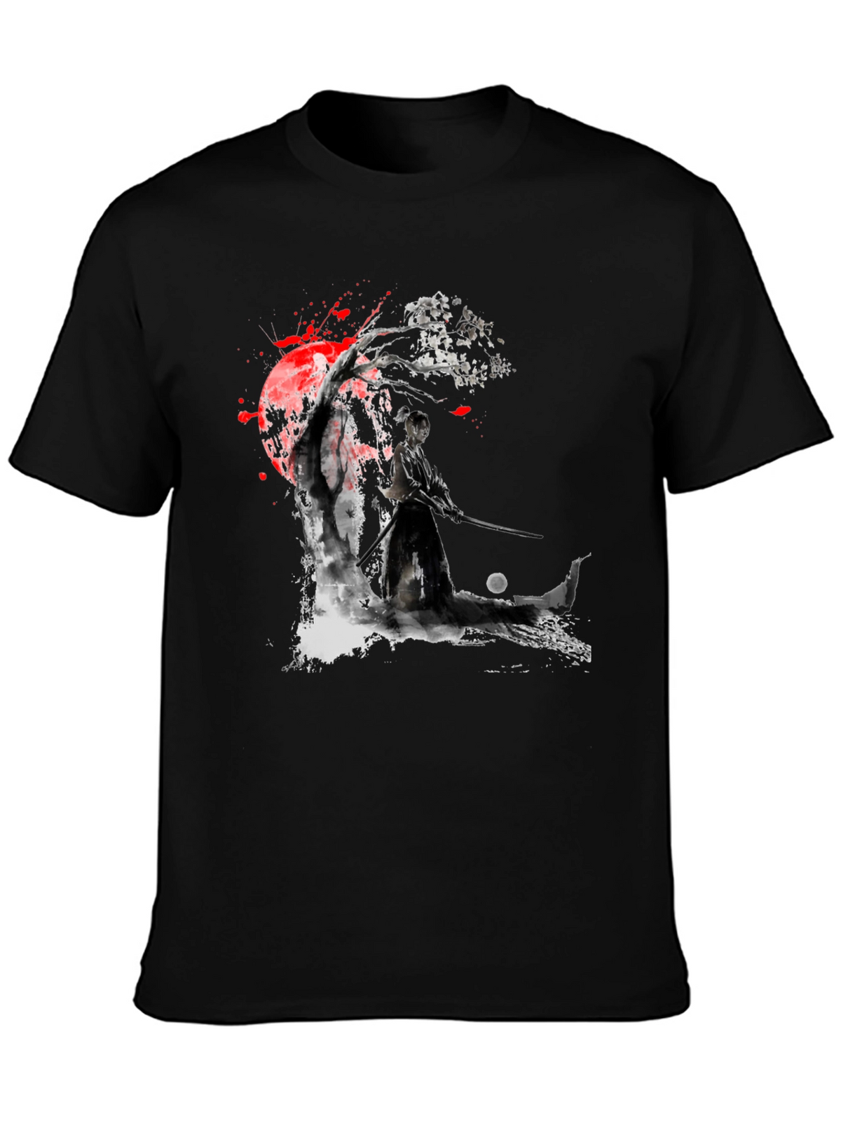 Samurai Warrior Black Graphic T-Shirt