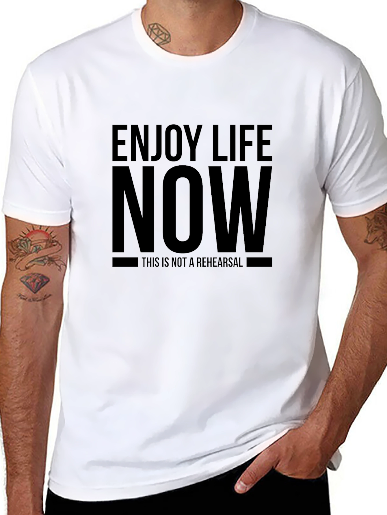 Enjoy Life Now T-Shirt - Motivational Black Tee