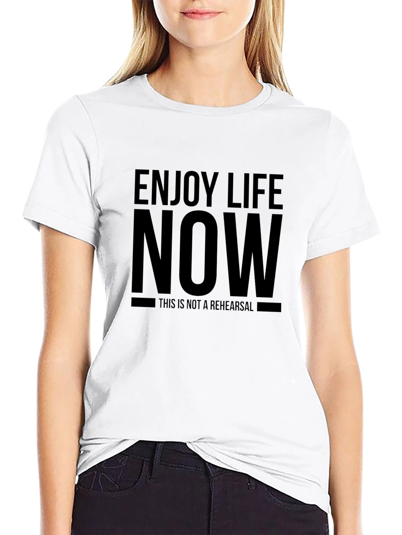 Enjoy Life Now T-Shirt - Motivational Black Tee