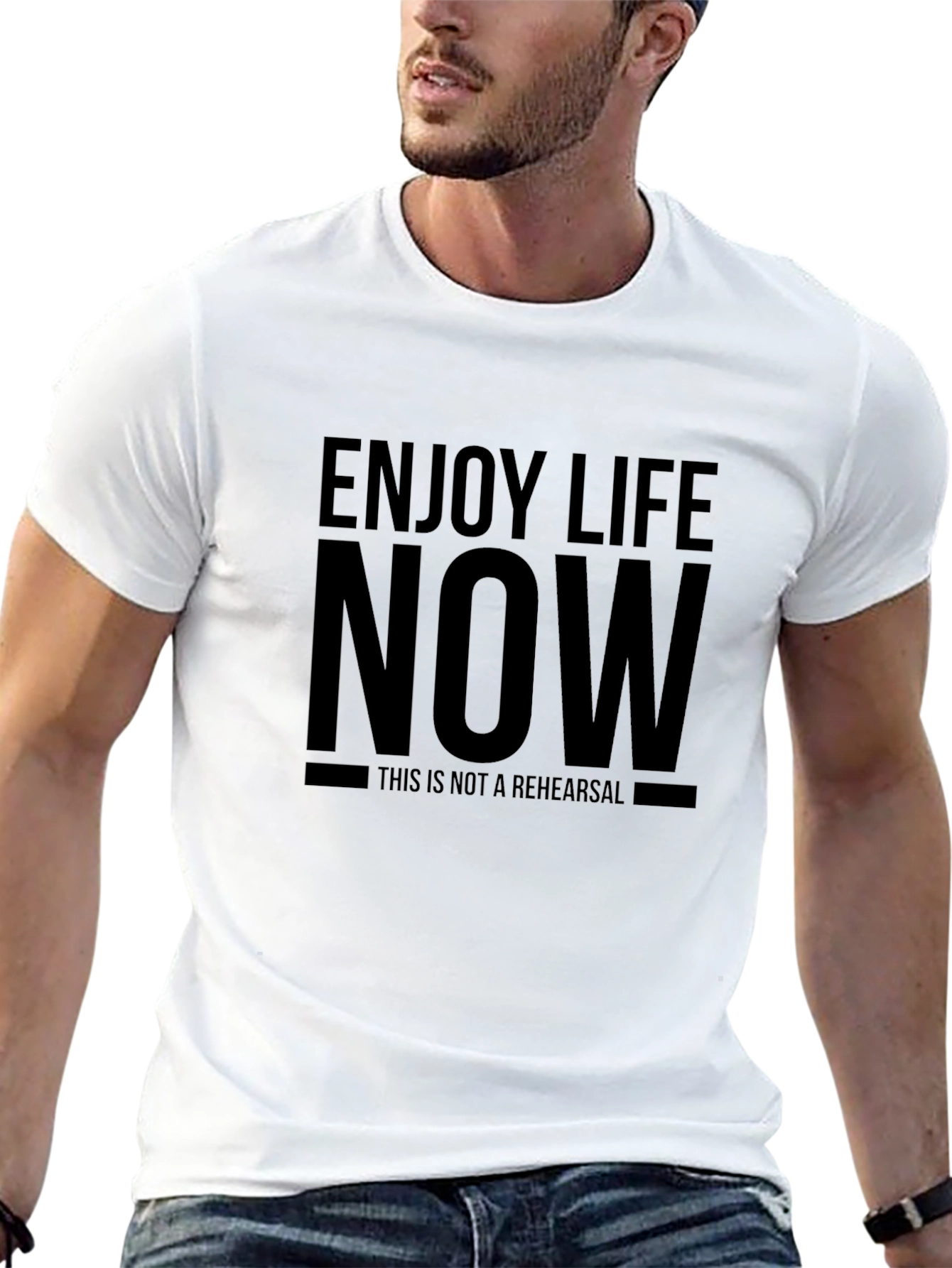 Enjoy Life Now T-Shirt - Motivational Black Tee