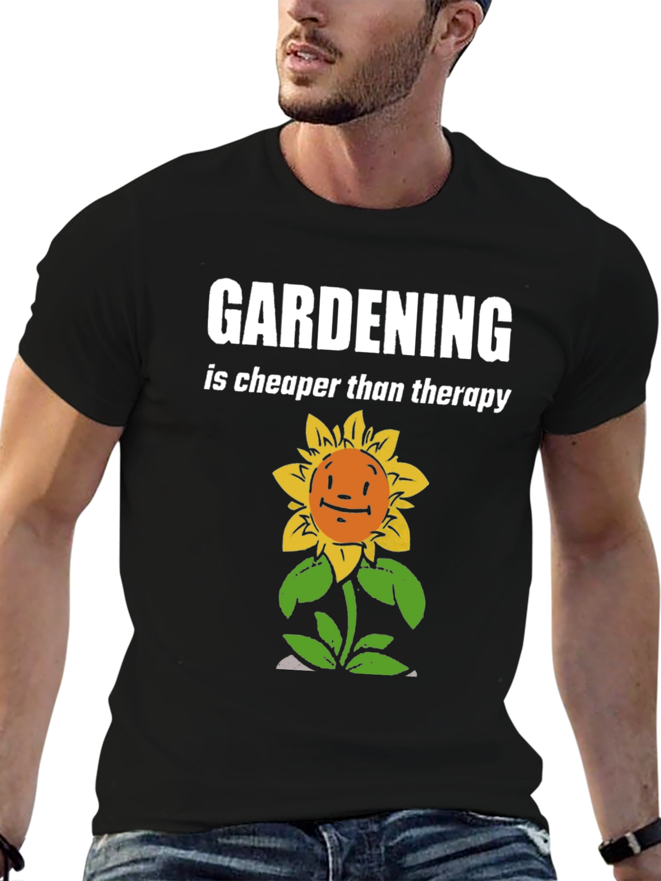 Gardening Therapy T-Shirt - Sunflower Humor