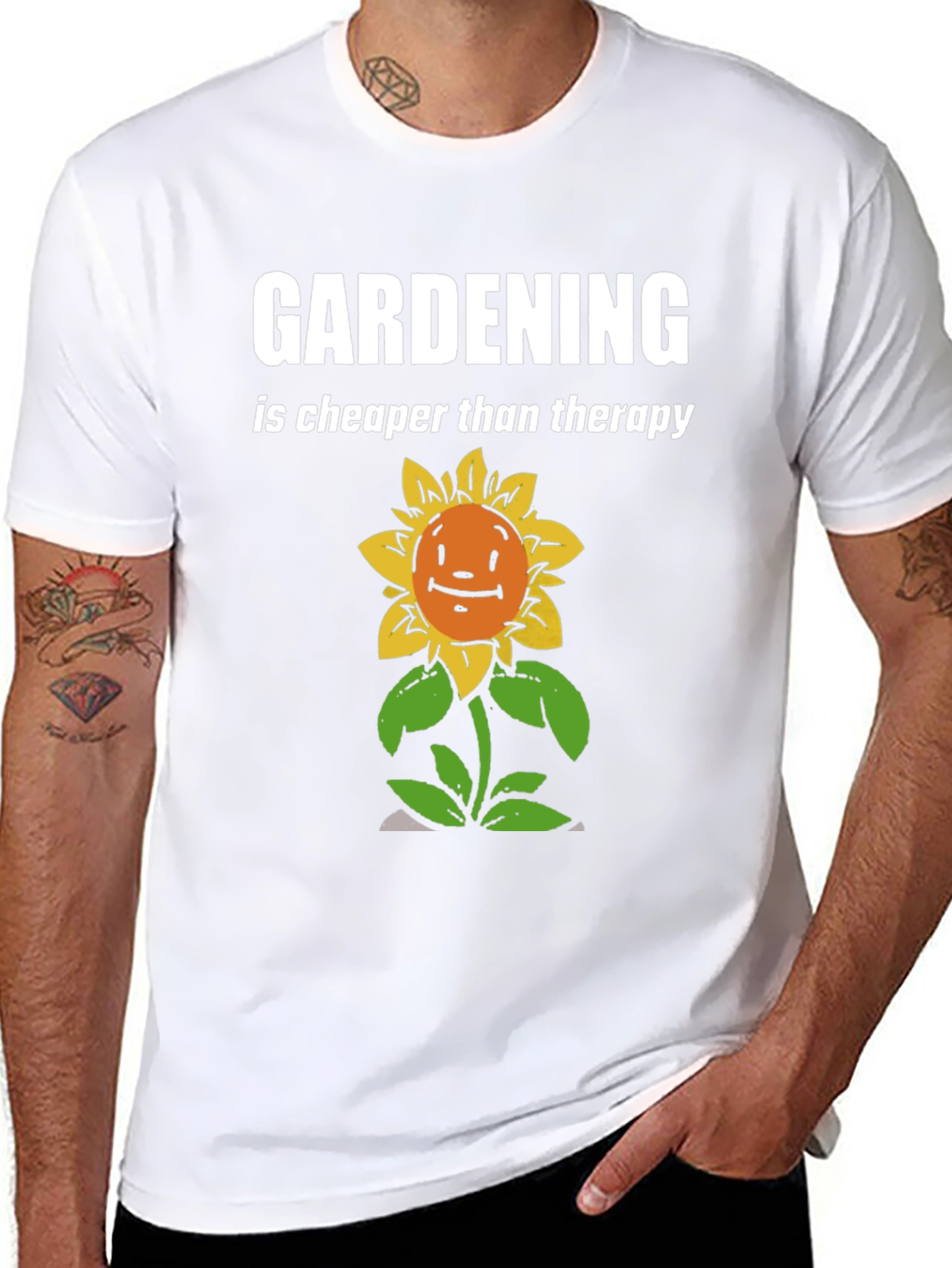 Gardening Therapy T-Shirt - Sunflower Humor