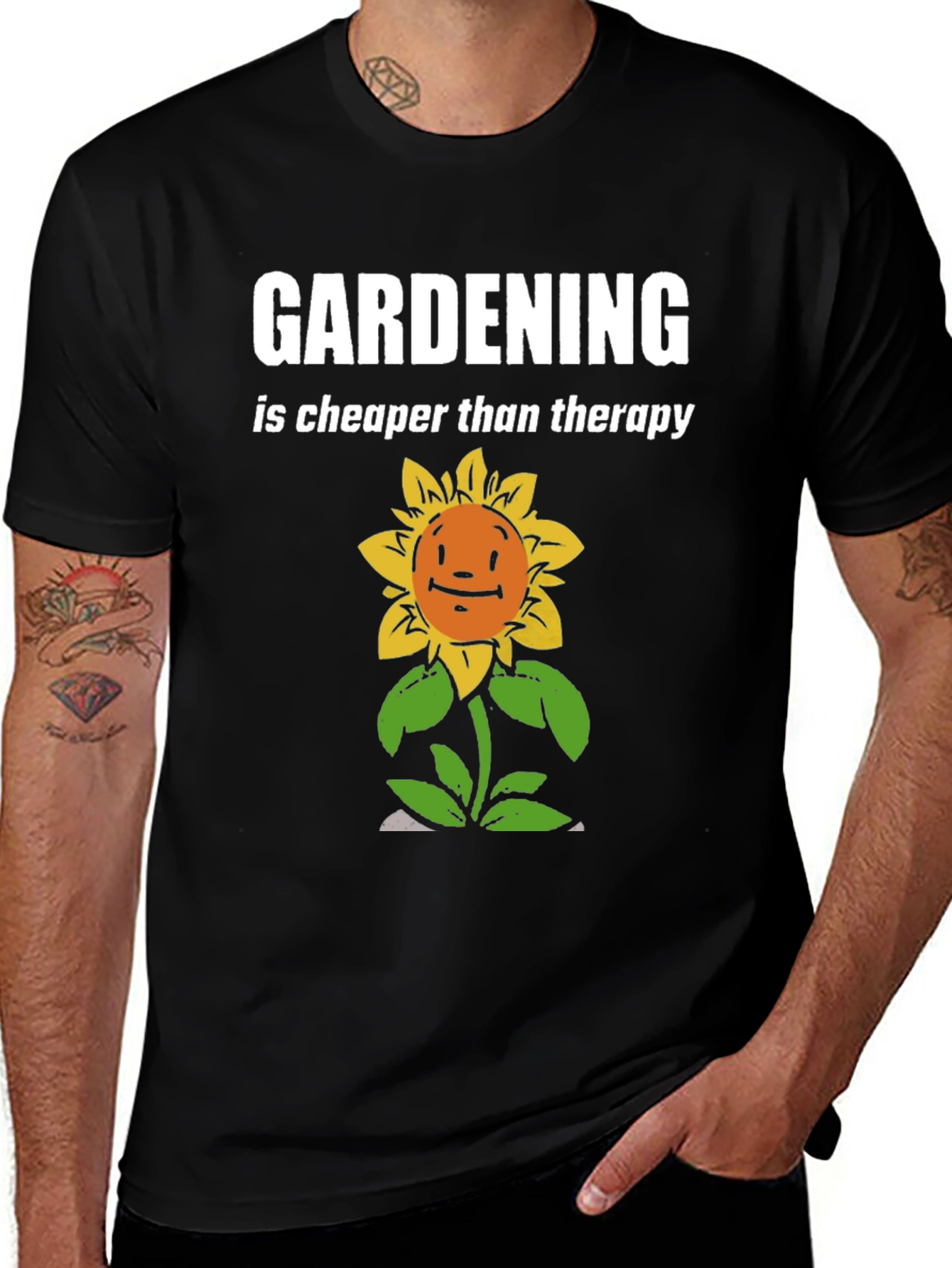 Gardening Therapy T-Shirt - Sunflower Humor