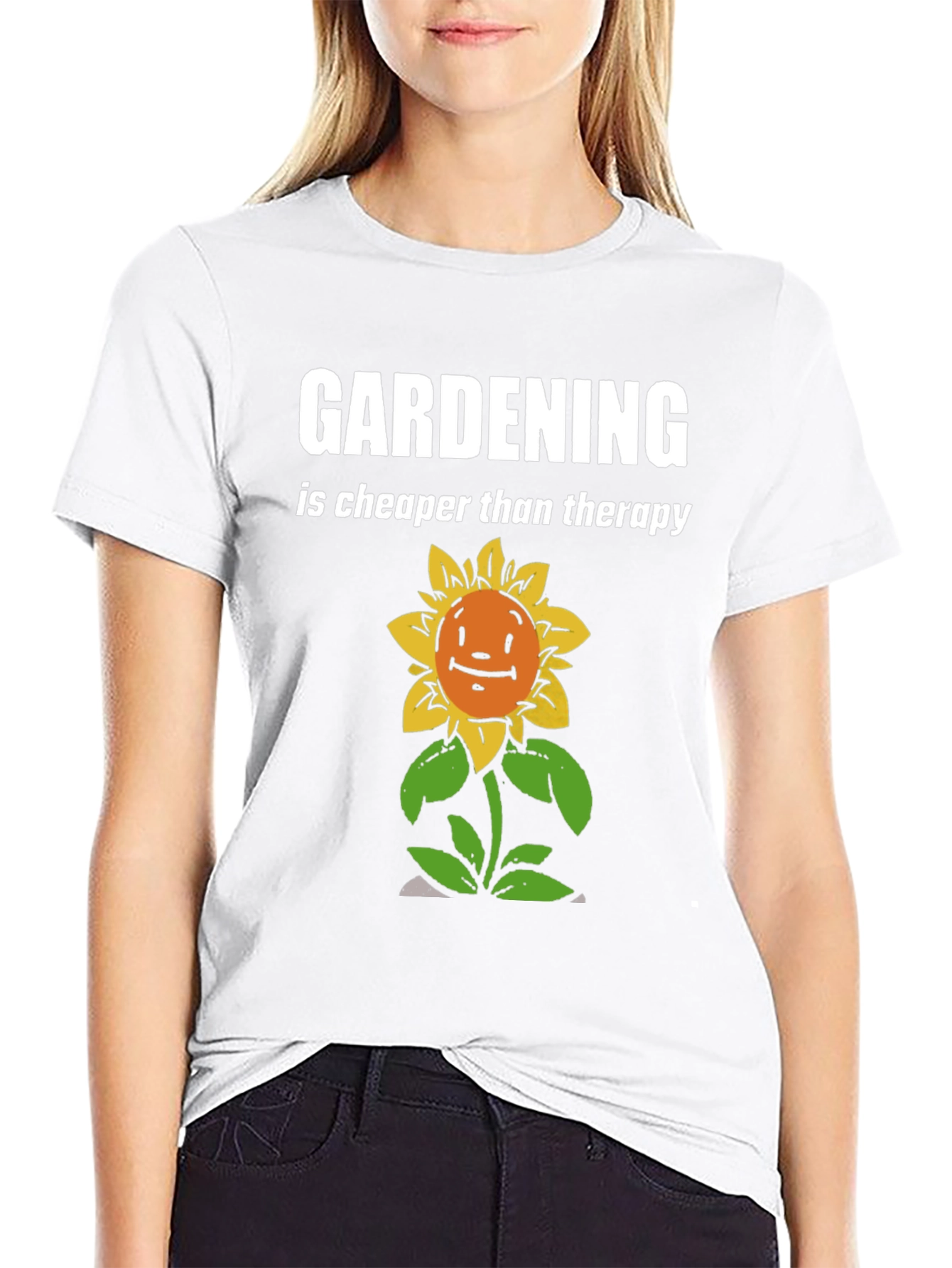 Gardening Therapy T-Shirt - Sunflower Humor