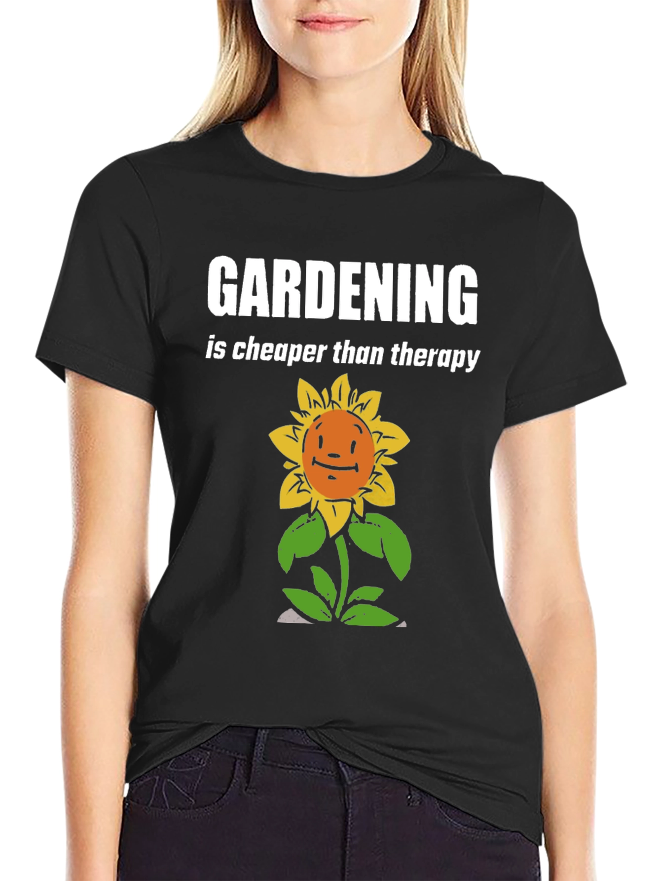 Gardening Therapy T-Shirt - Sunflower Humor