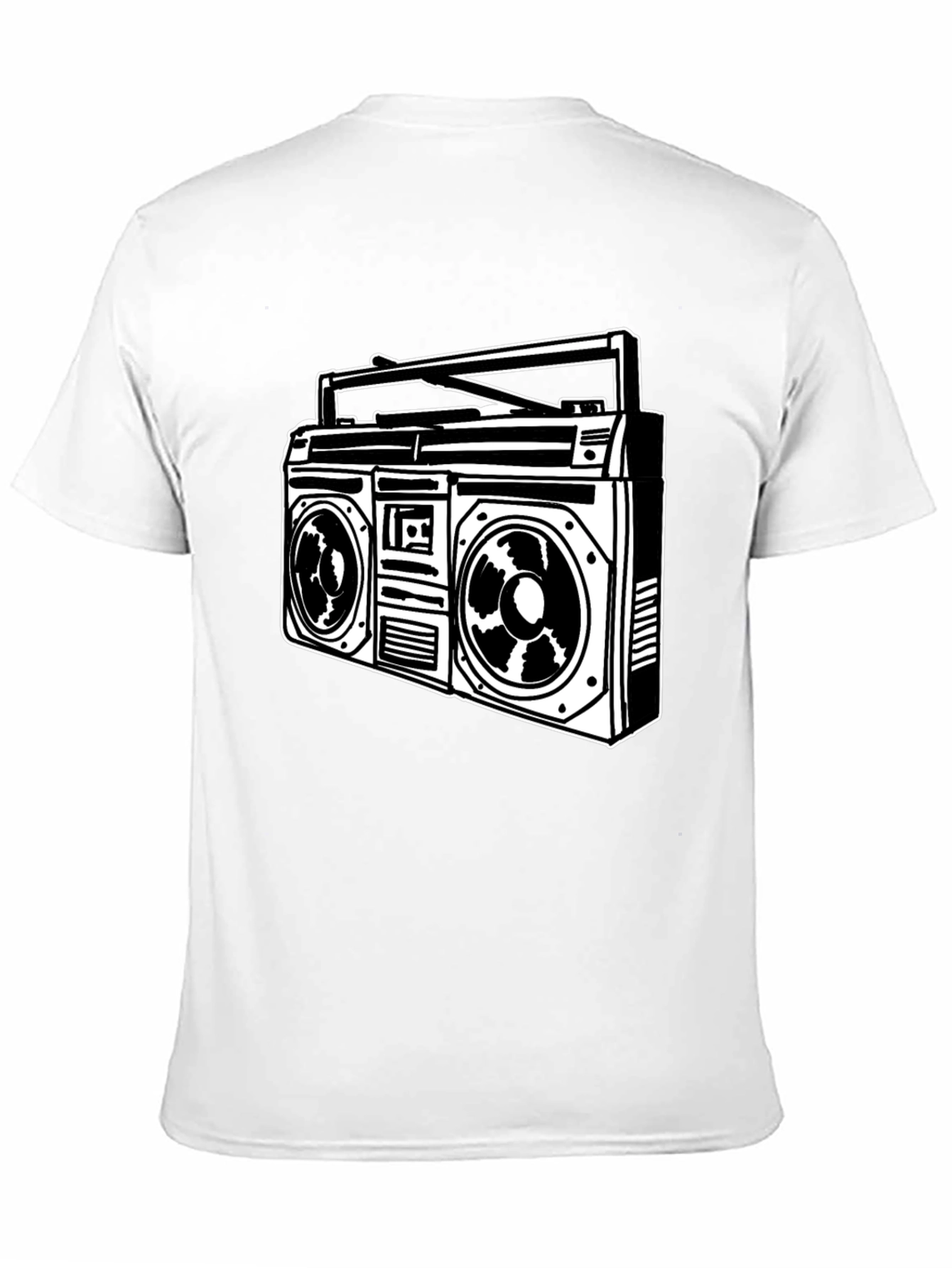 Retro Boombox Graphic Tee - Classic Black