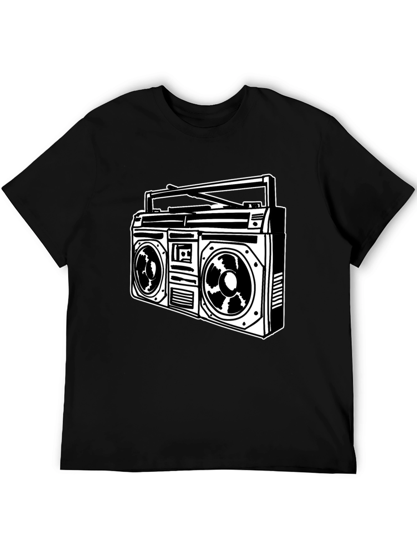 Retro Boombox Graphic Tee - Classic Black