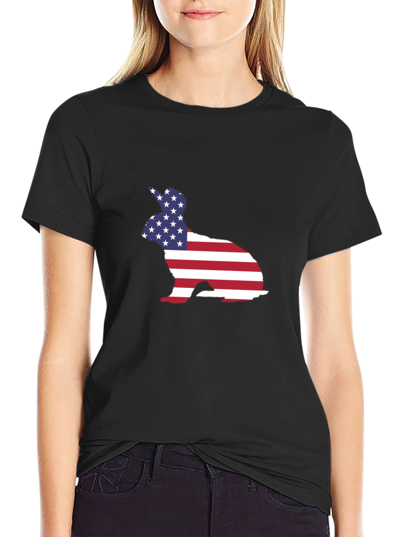American Flag Bunny Graphic Tee