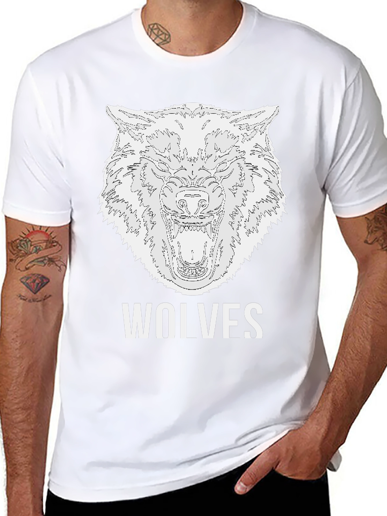 Wolves Graphic T-Shirt - Bold Animal Print Tee