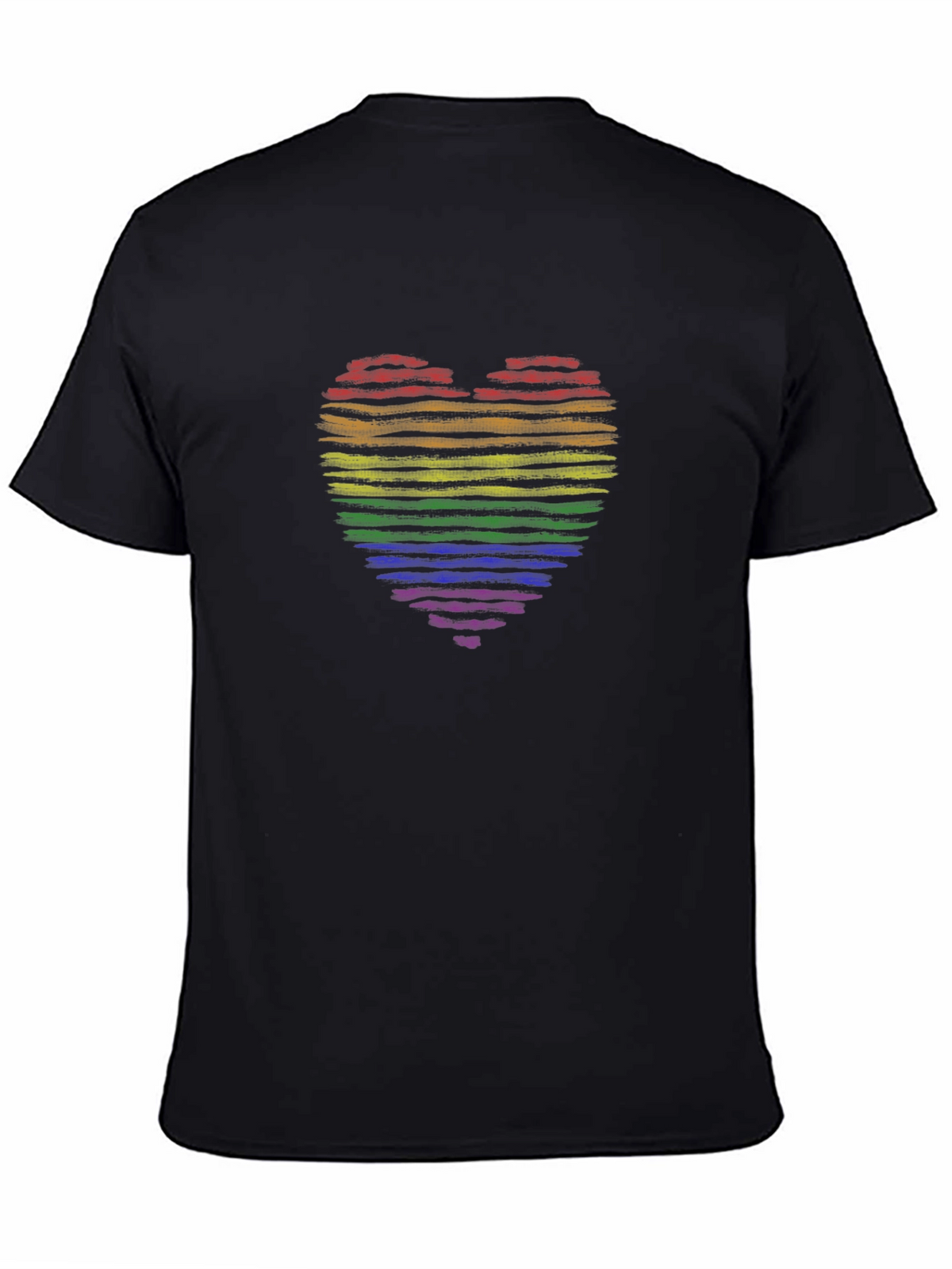LGBT Pride Rainbow Heart T-Shirt - Black