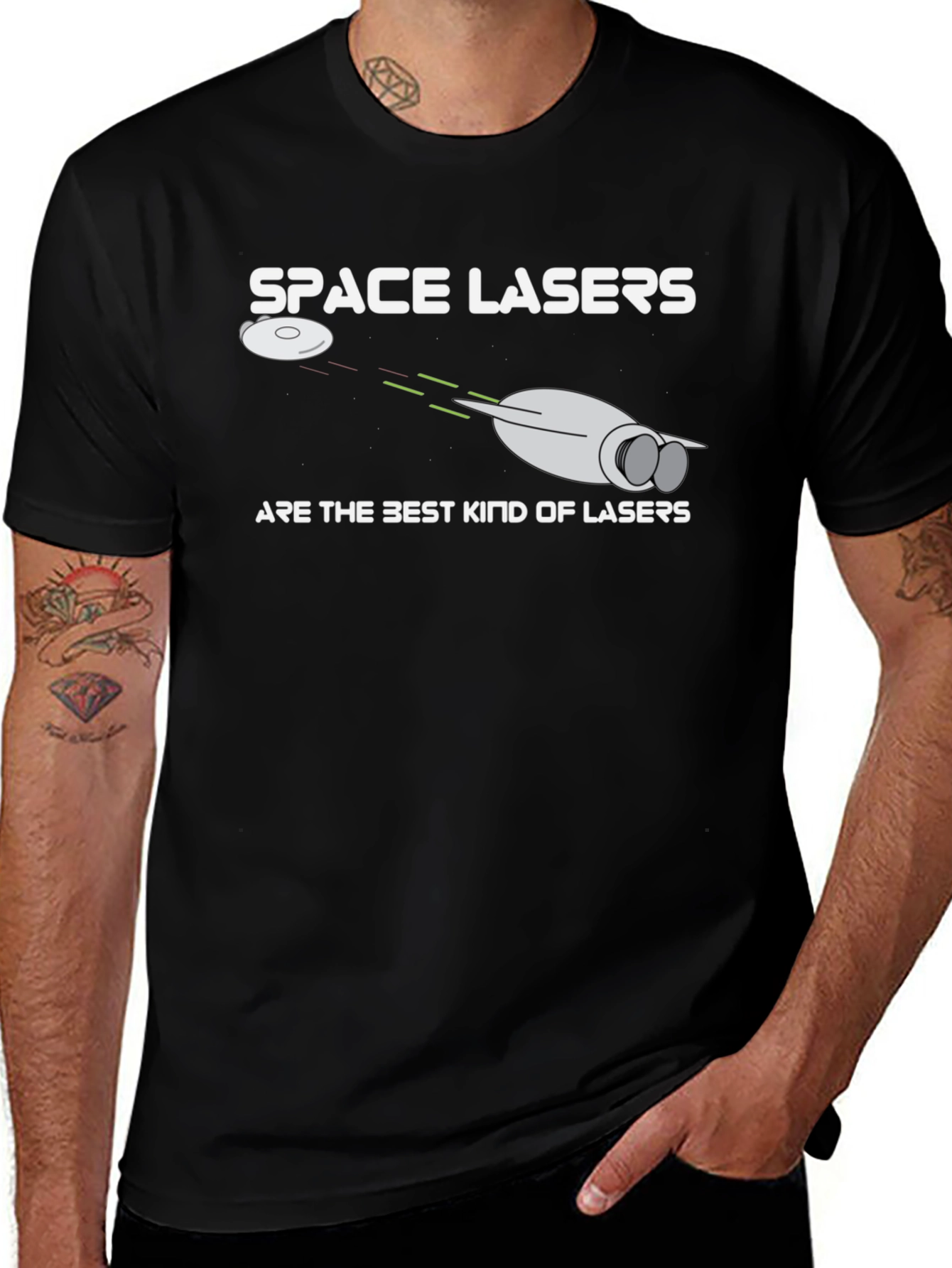Space Lasers T-Shirt - Sci-Fi Humor Tee