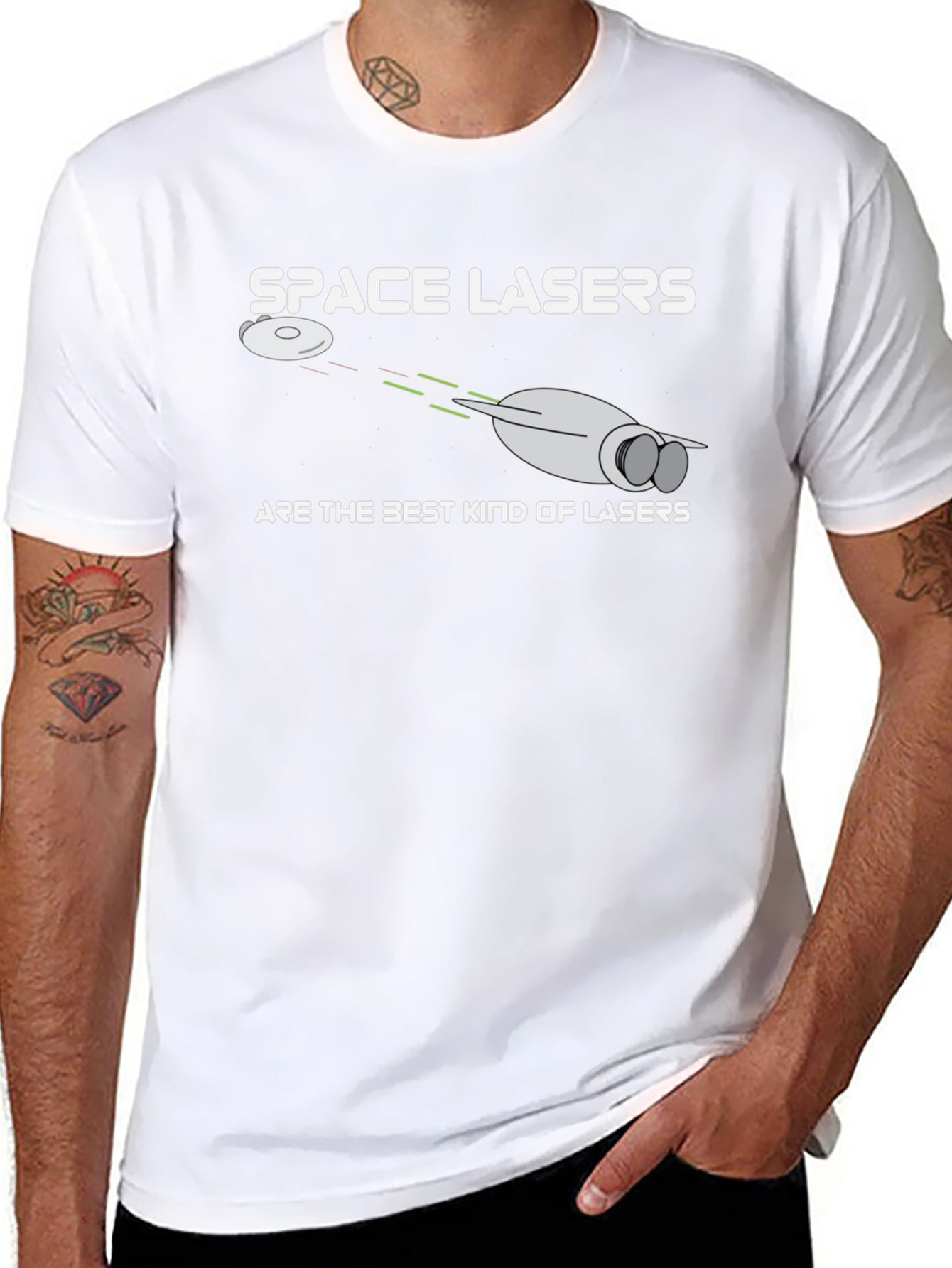 Space Lasers T-Shirt - Sci-Fi Humor Tee