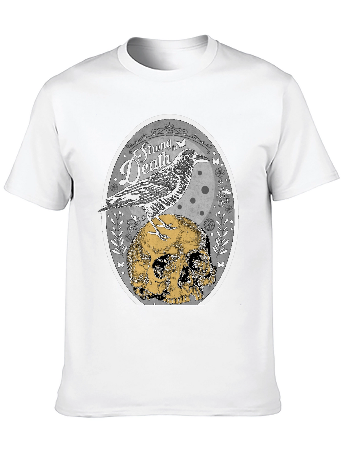 Raven & Skull Graphic T-Shirt - Strong in Death