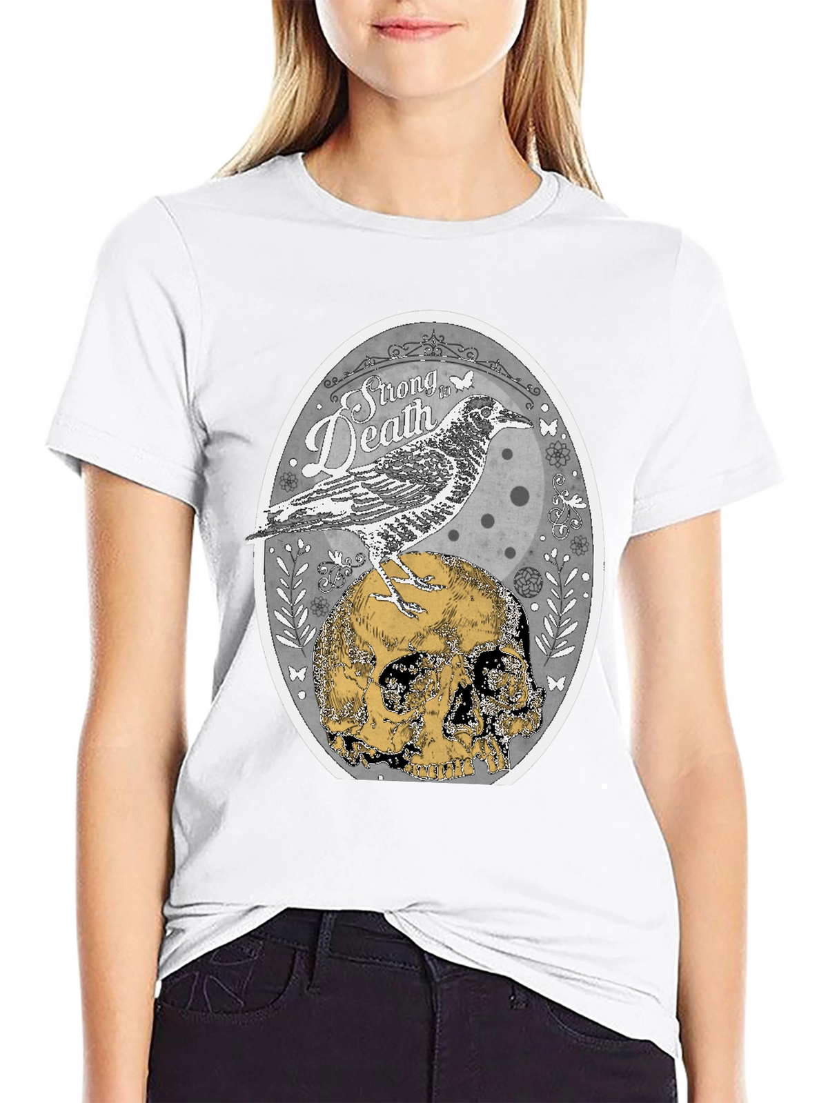 Raven & Skull Graphic T-Shirt - Strong in Death