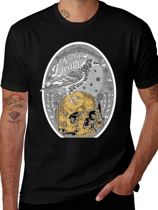 Raven & Skull Graphic T-Shirt - Strong in Death