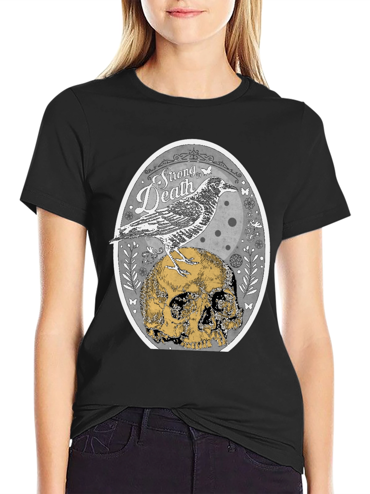 Raven & Skull Graphic T-Shirt - Strong in Death
