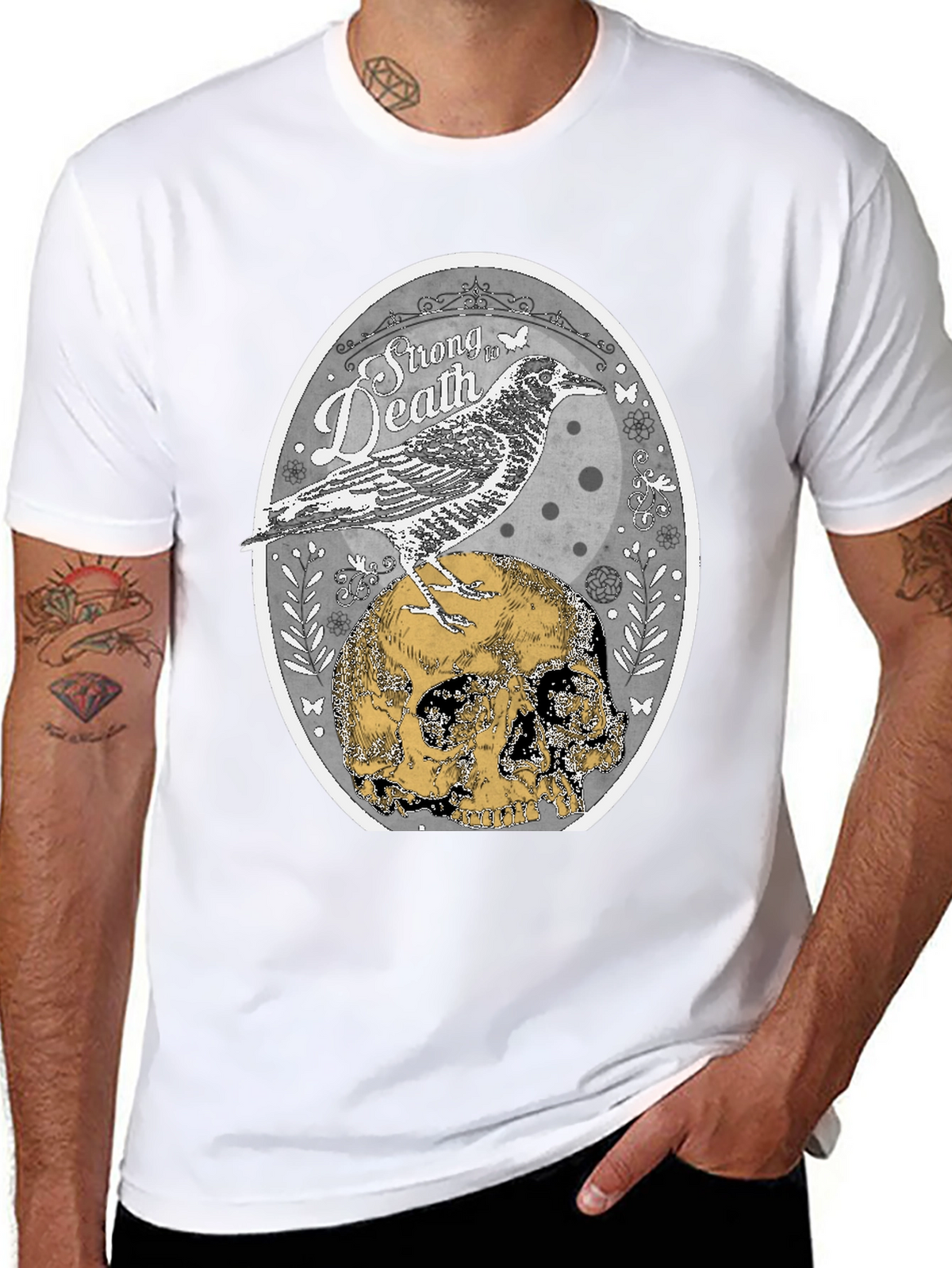 Raven & Skull Graphic T-Shirt - Strong in Death