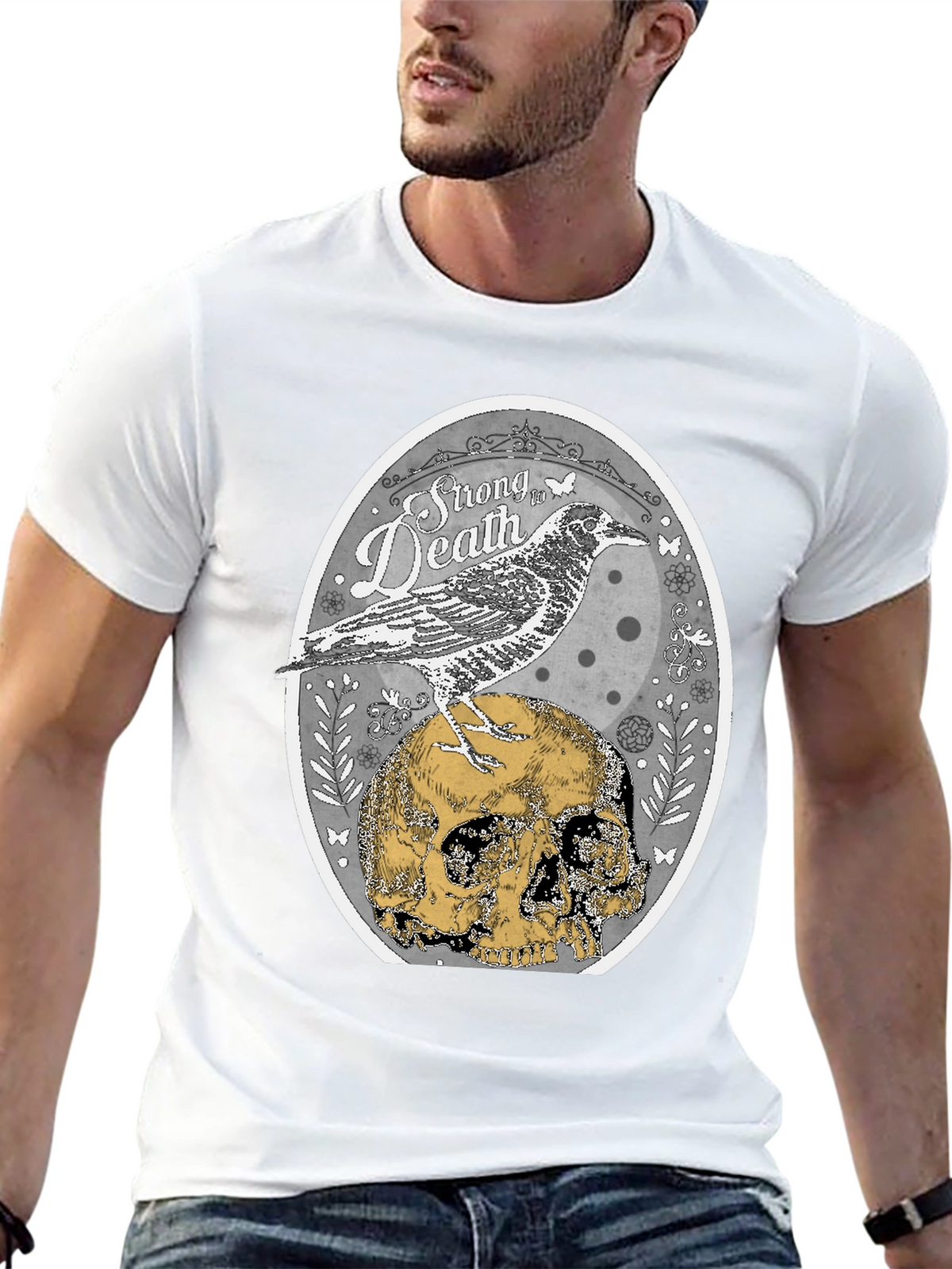 Raven & Skull Graphic T-Shirt - Strong in Death