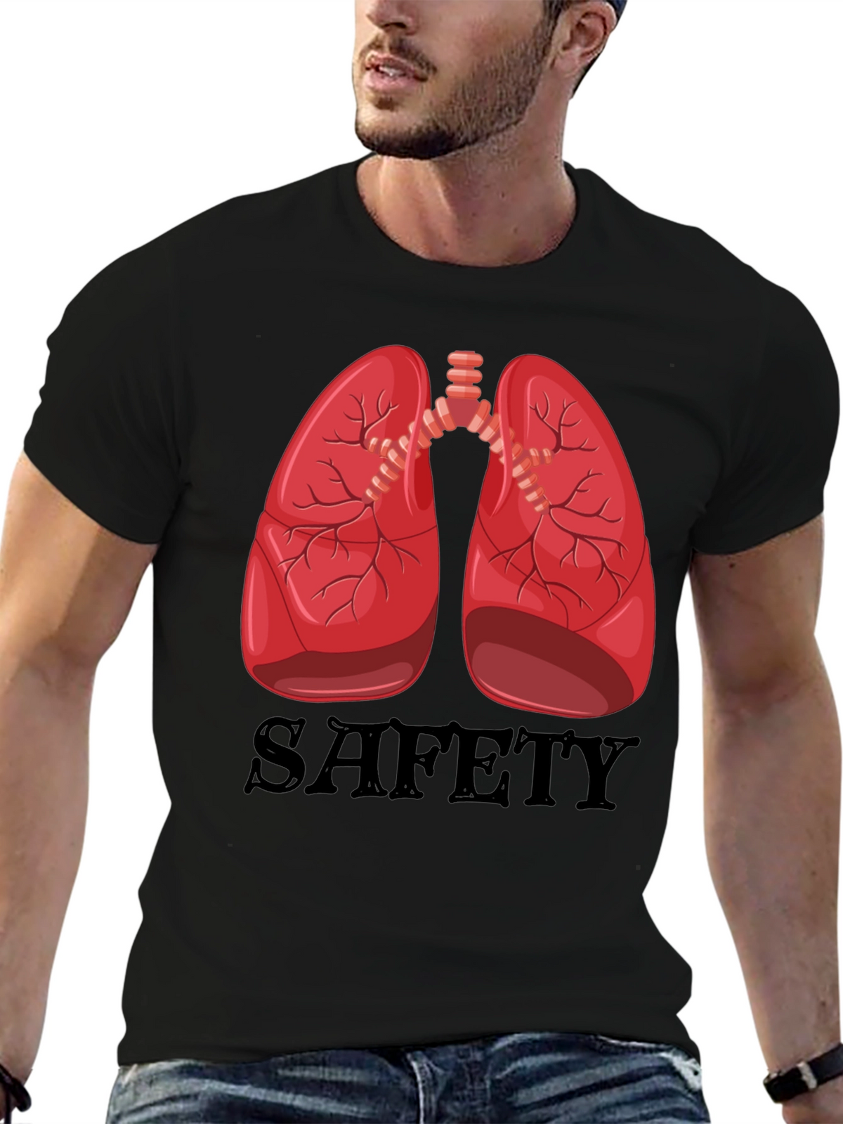 Lungs Safety Graphic Tee - Medical Humor Shirt