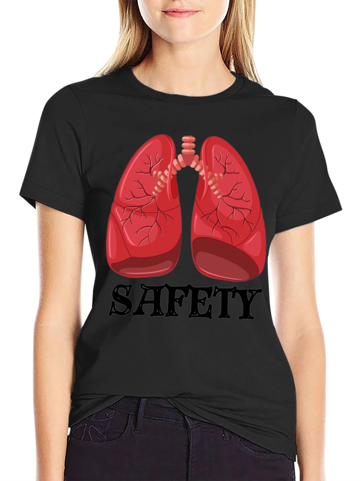 Lungs Safety Graphic Tee - Medical Humor Shirt