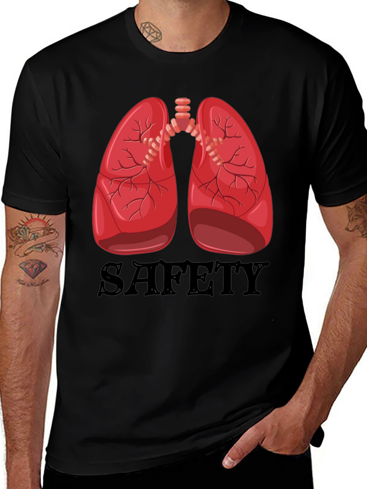 Lungs Safety Graphic Tee - Medical Humor Shirt