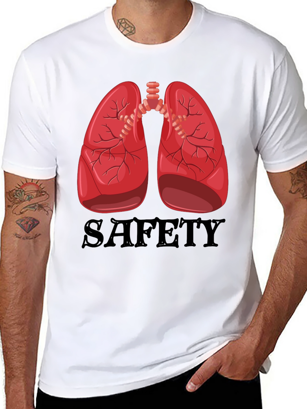 Lungs Safety Graphic Tee - Medical Humor Shirt