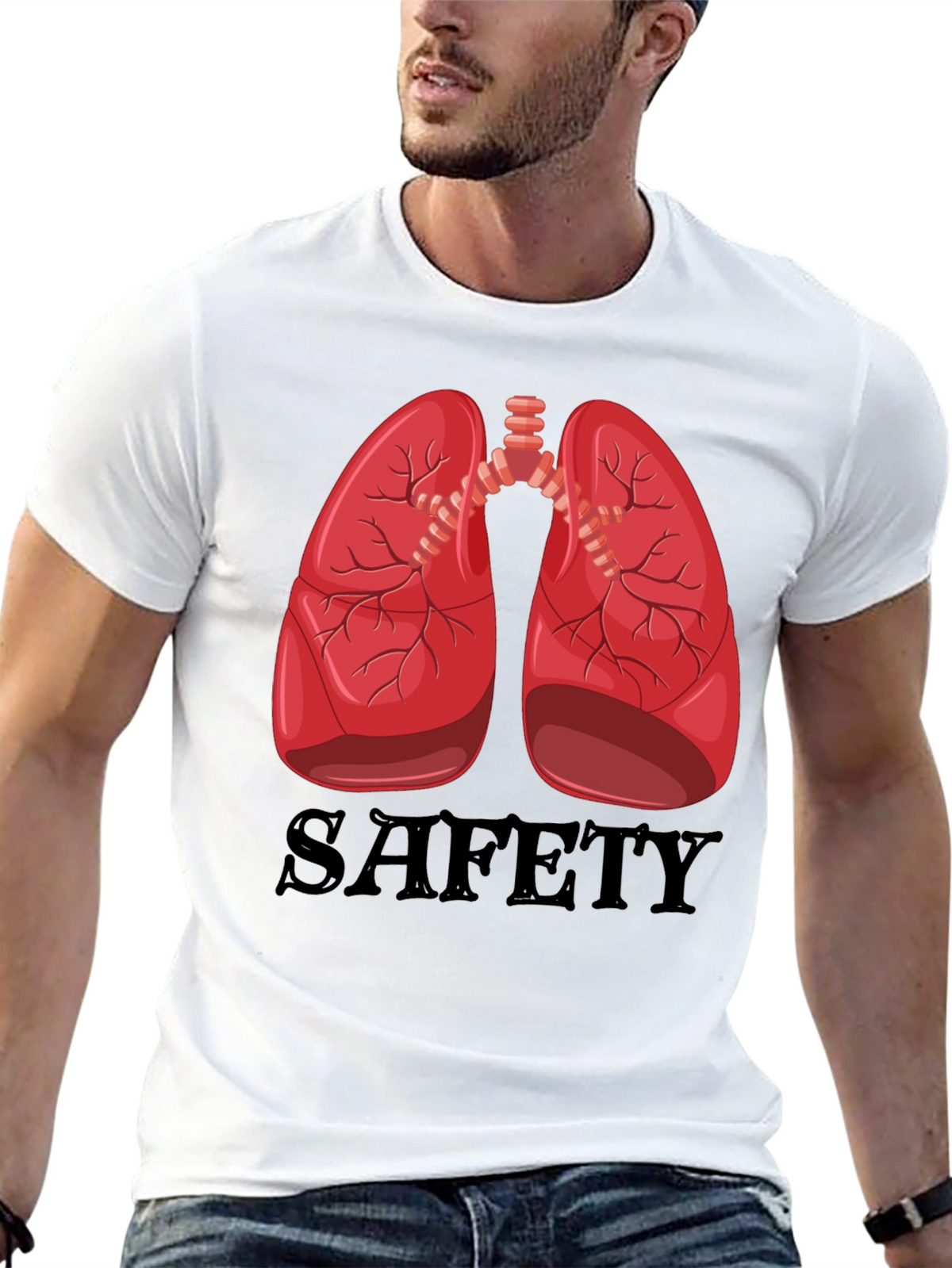 Lungs Safety Graphic Tee - Medical Humor Shirt