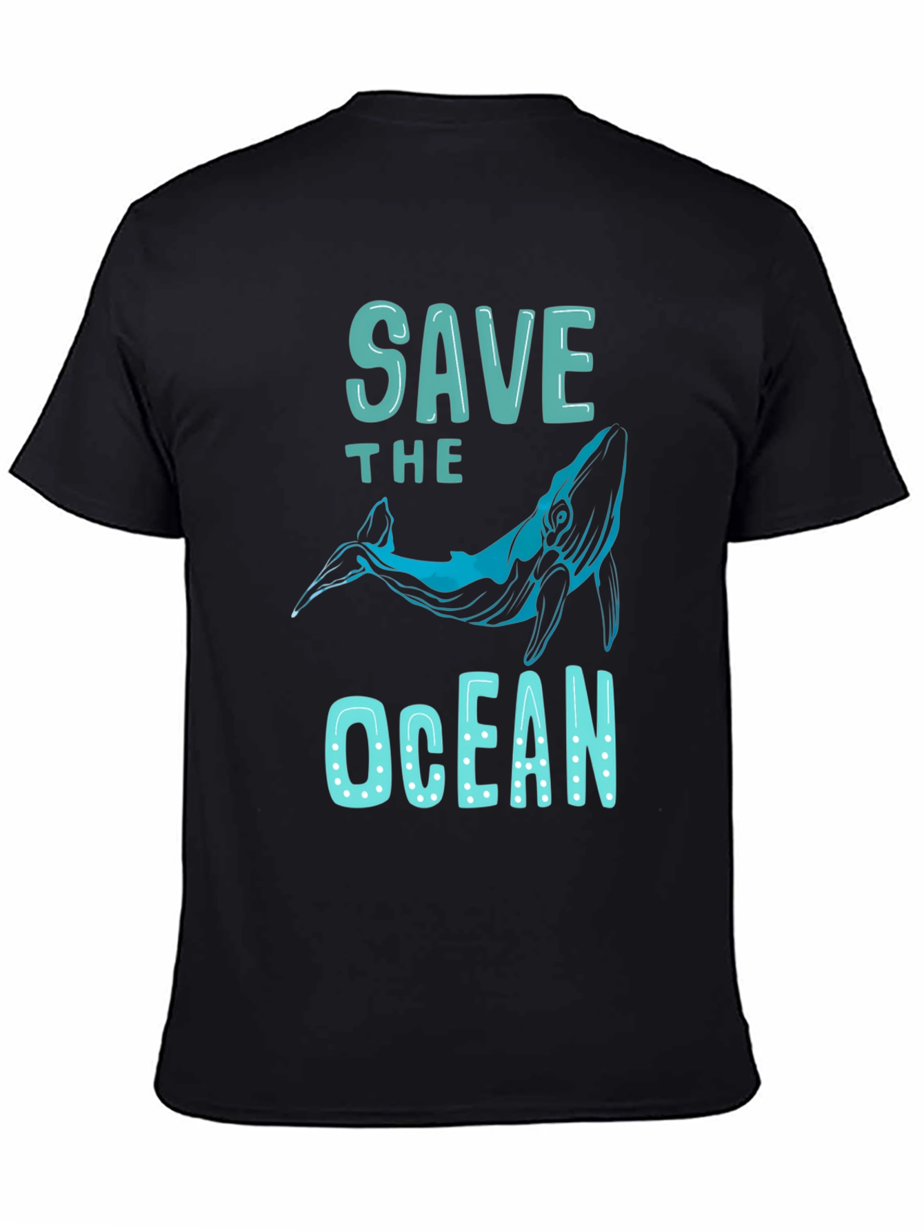 Save The Ocean Whale Graphic Tee - Black