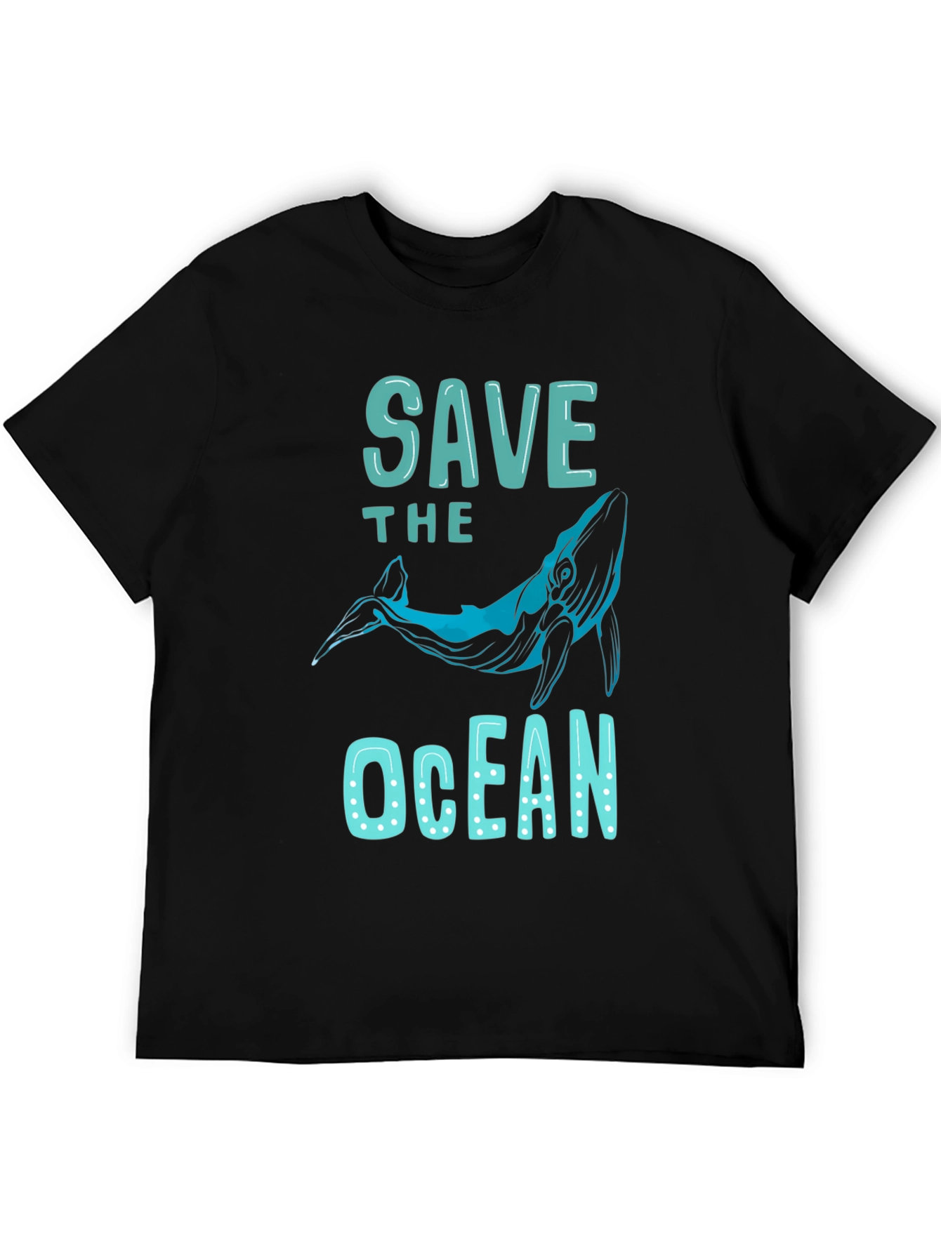 Save The Ocean Whale Graphic Tee - Black