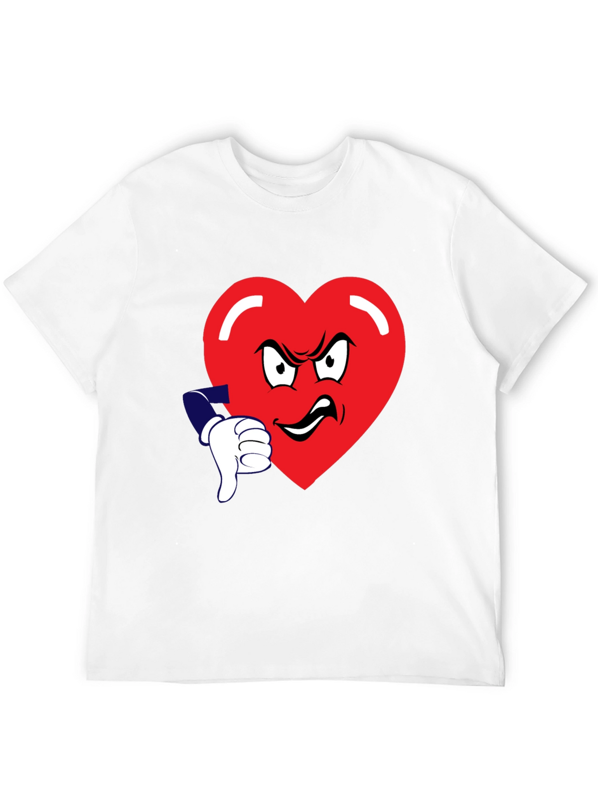 Grumpy Heart Thumbs Down Graphic Tee