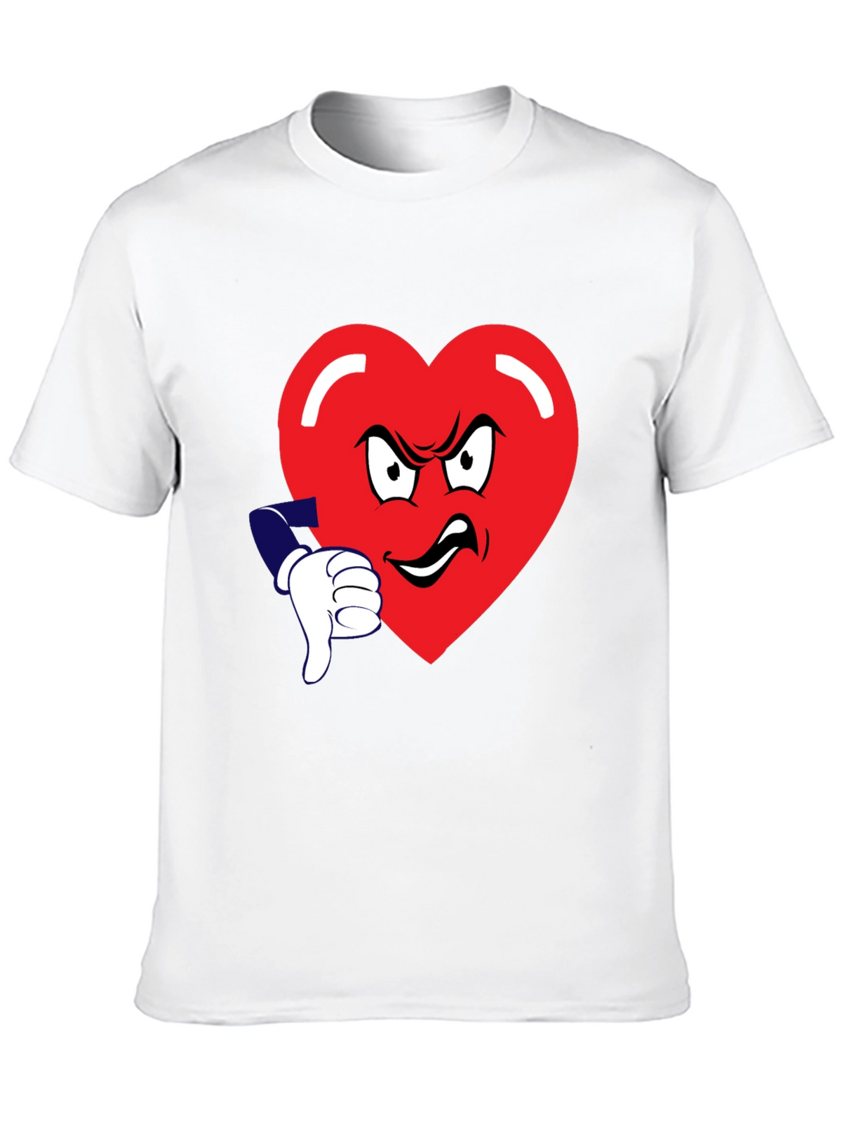 Grumpy Heart Thumbs Down Graphic Tee