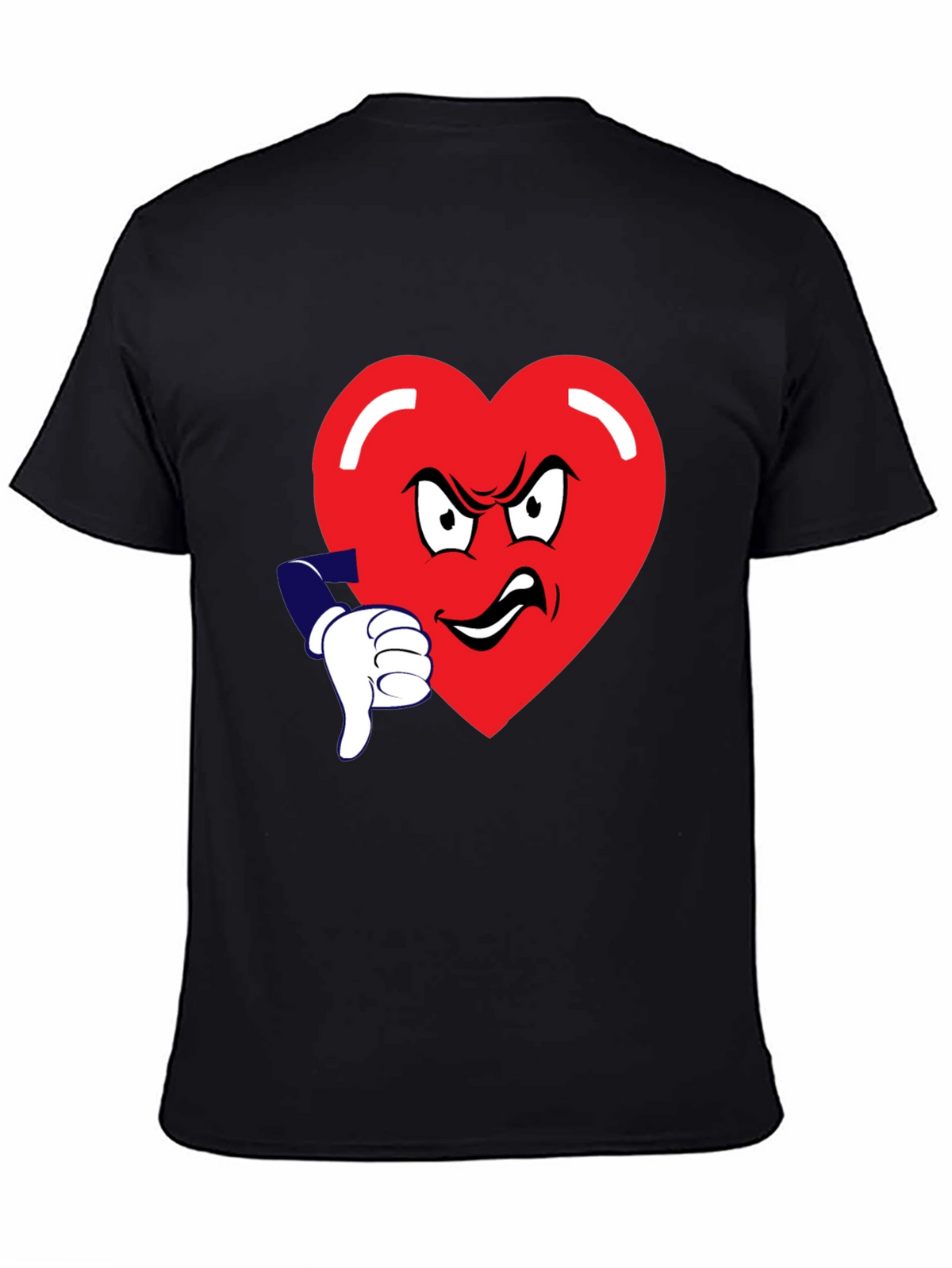 Grumpy Heart Thumbs Down Graphic Tee
