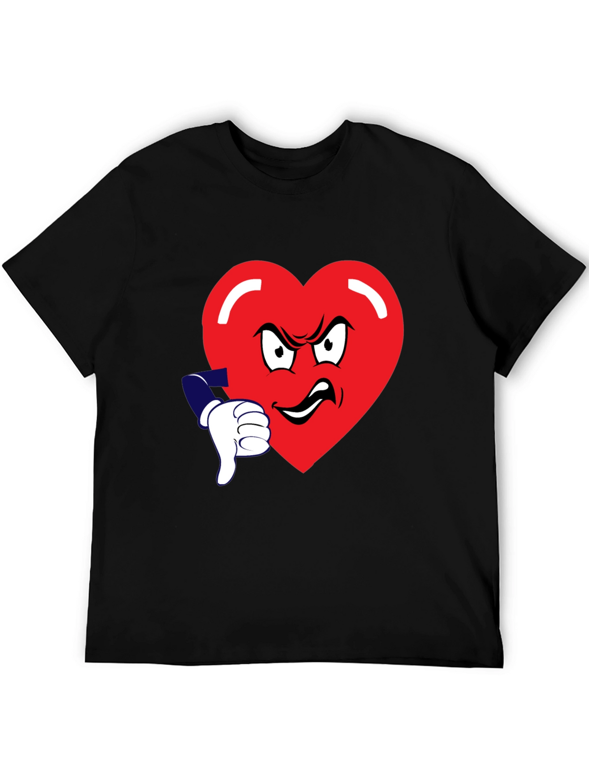 Grumpy Heart Thumbs Down Graphic Tee