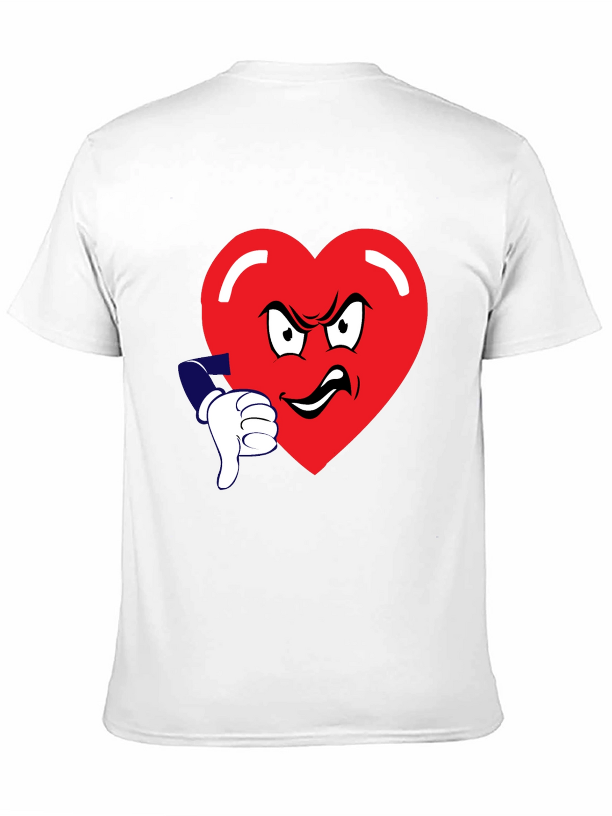 Grumpy Heart Thumbs Down Graphic Tee