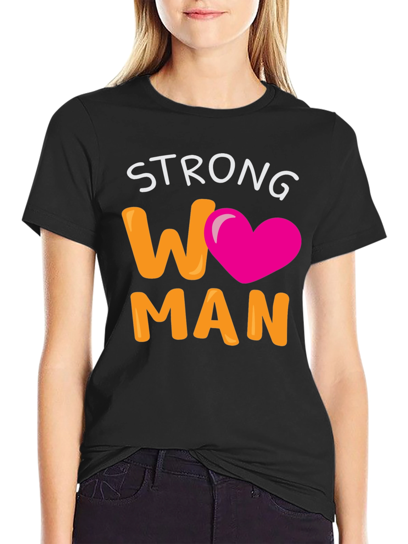 Strong Woman T-Shirt - Black Empowering Design